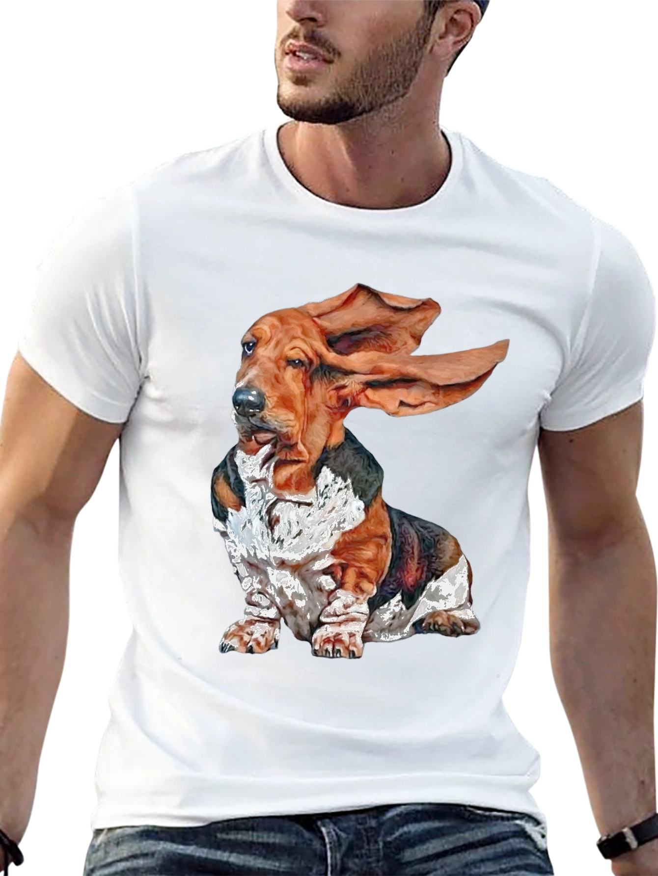 Basset Hound Dog Graphic T-Shirt - Funny Puppy Tee