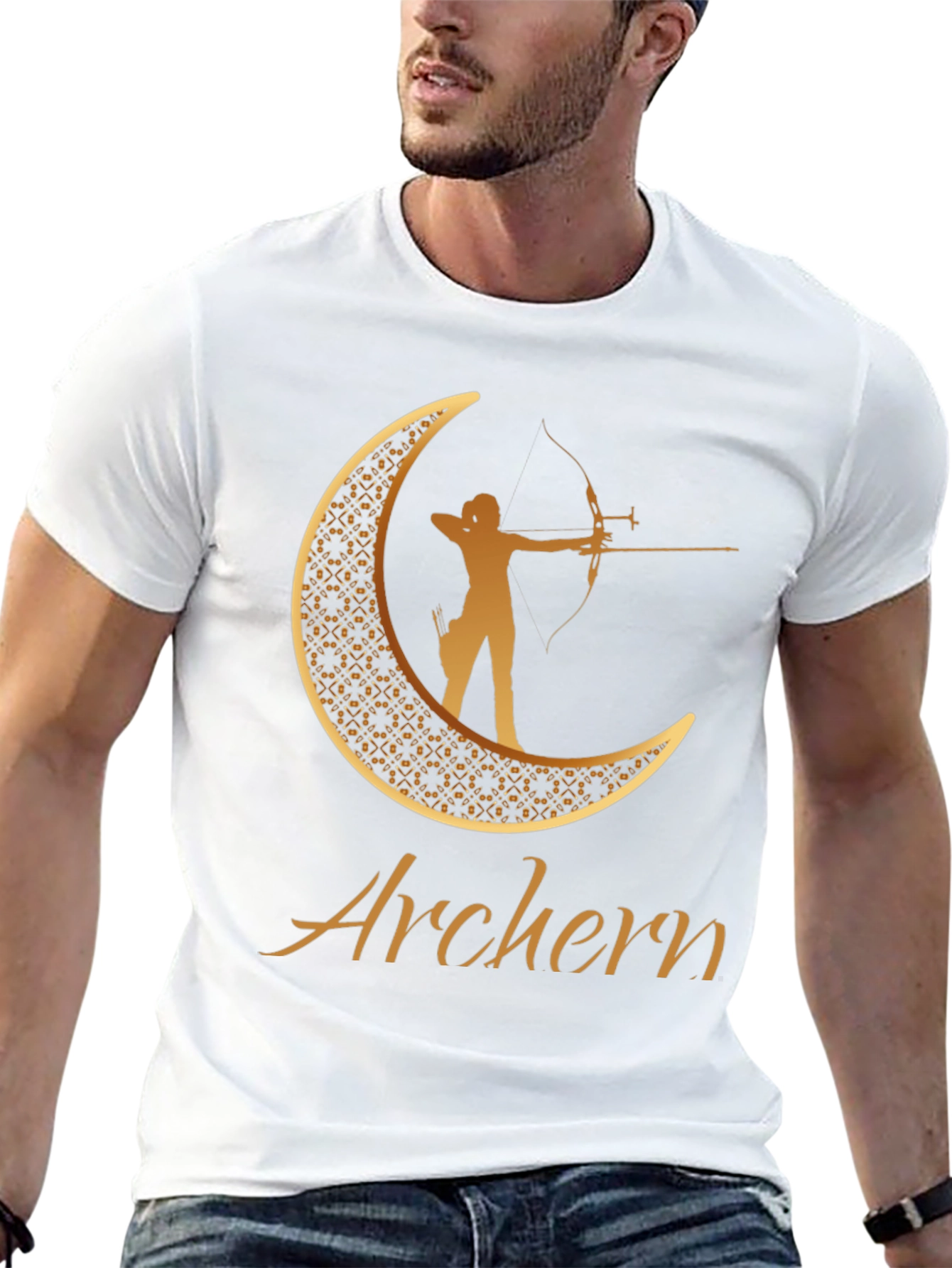 Archer Moon Graphic Tee - Golden Design