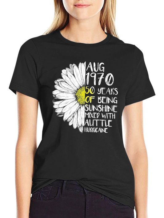 August 1970 50th Birthday Sunflower T-Shirt