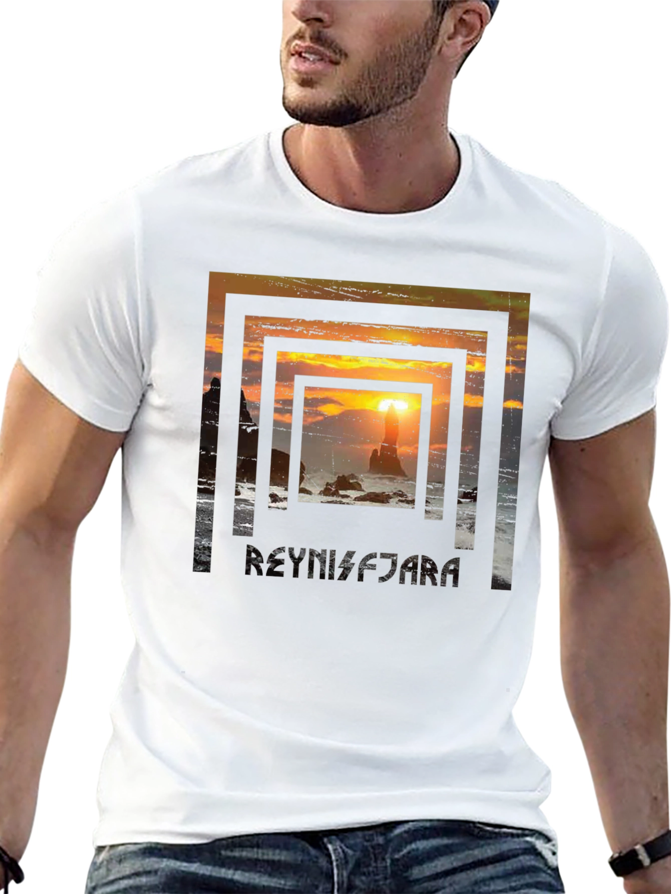 Sunset Beach Framed Graphic Tee