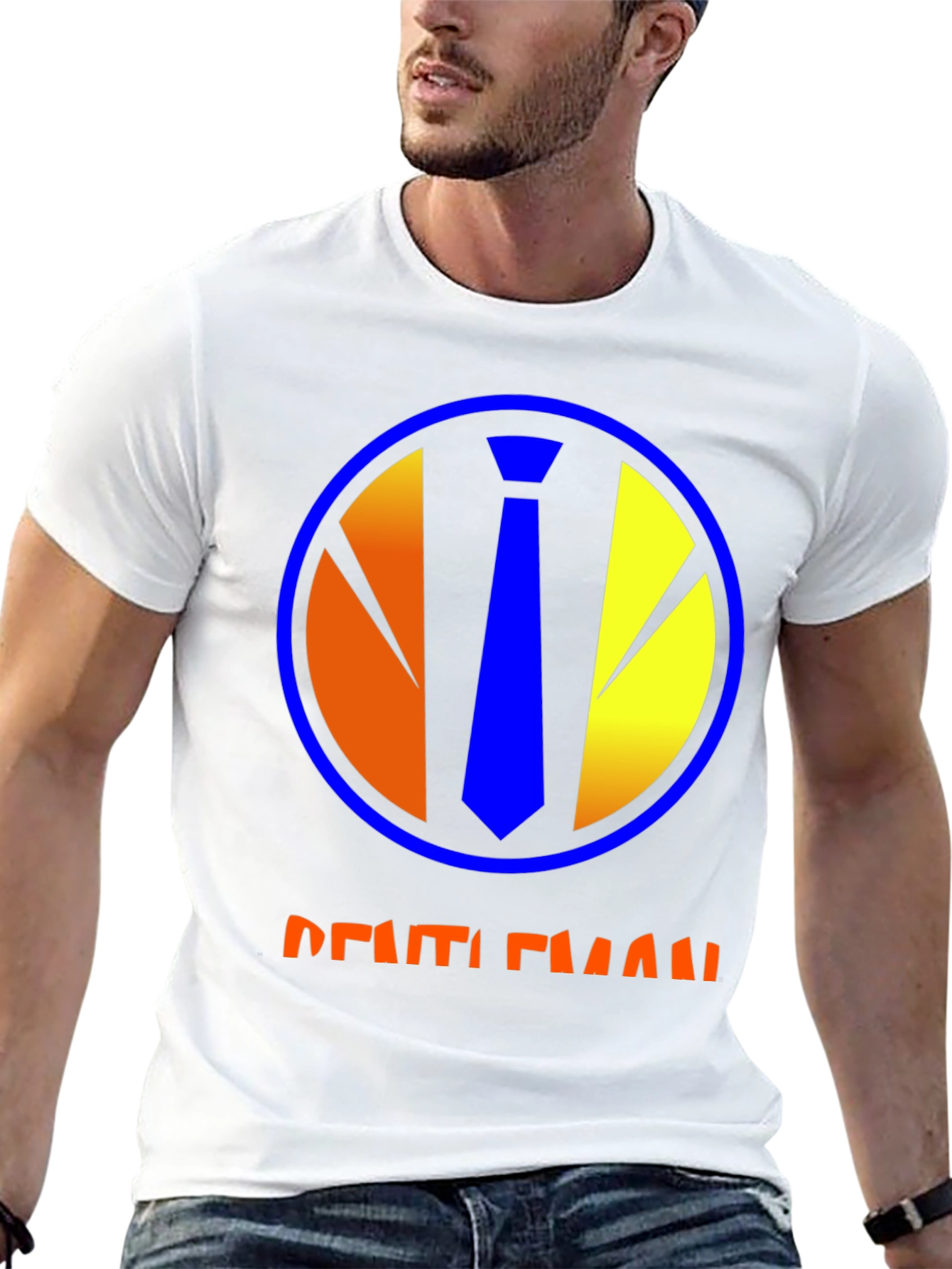 Gentleman Graphic Tee - Round Neck Short Sleeve