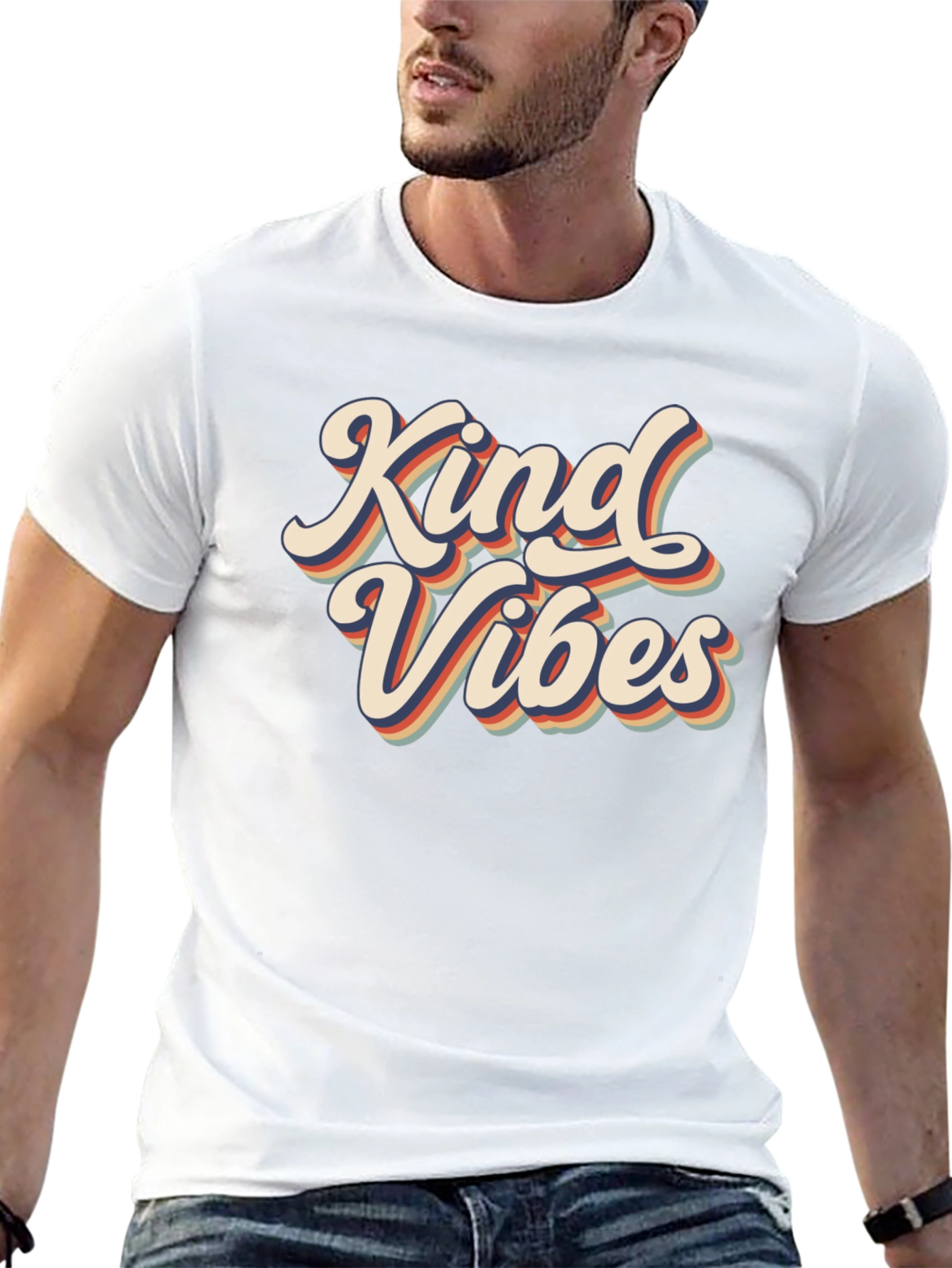 Kind Vibes Retro Graphic Tee - Black
