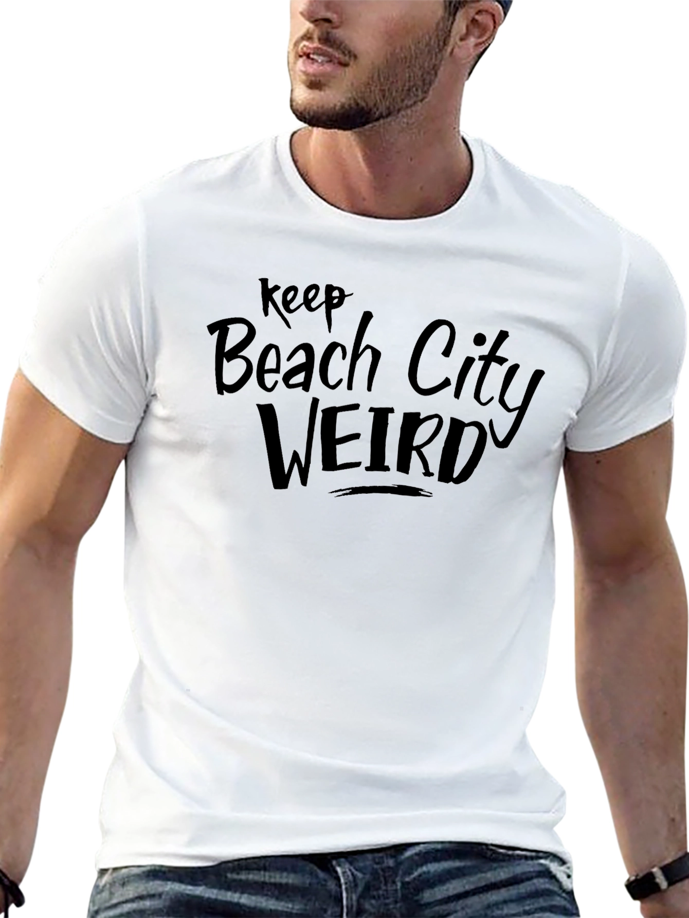 Keep Beach City Weird Graphic Tee - Black