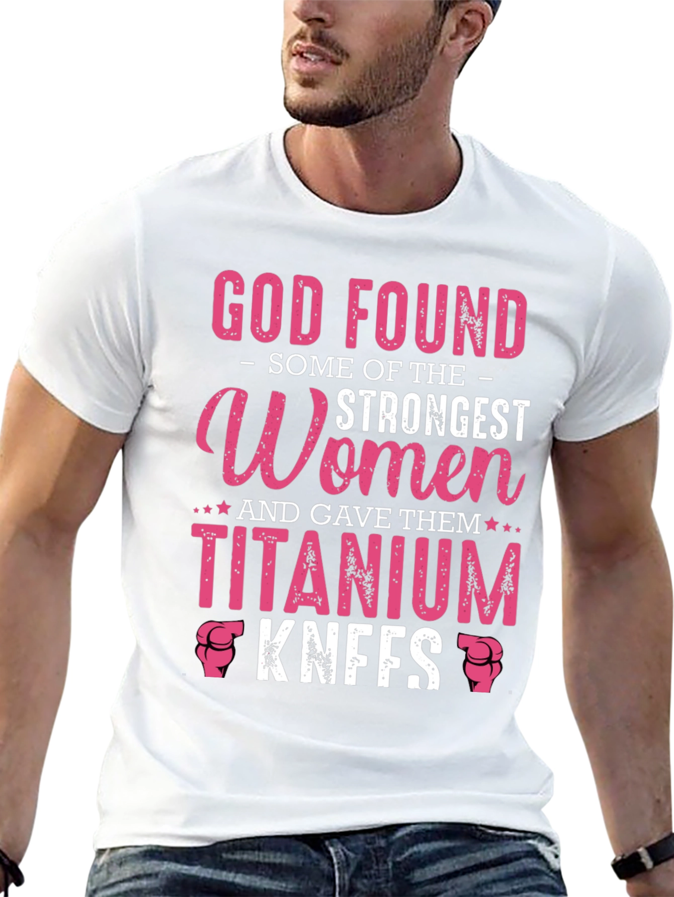 God Found Strongest Women Titanium Knees T-Shirt