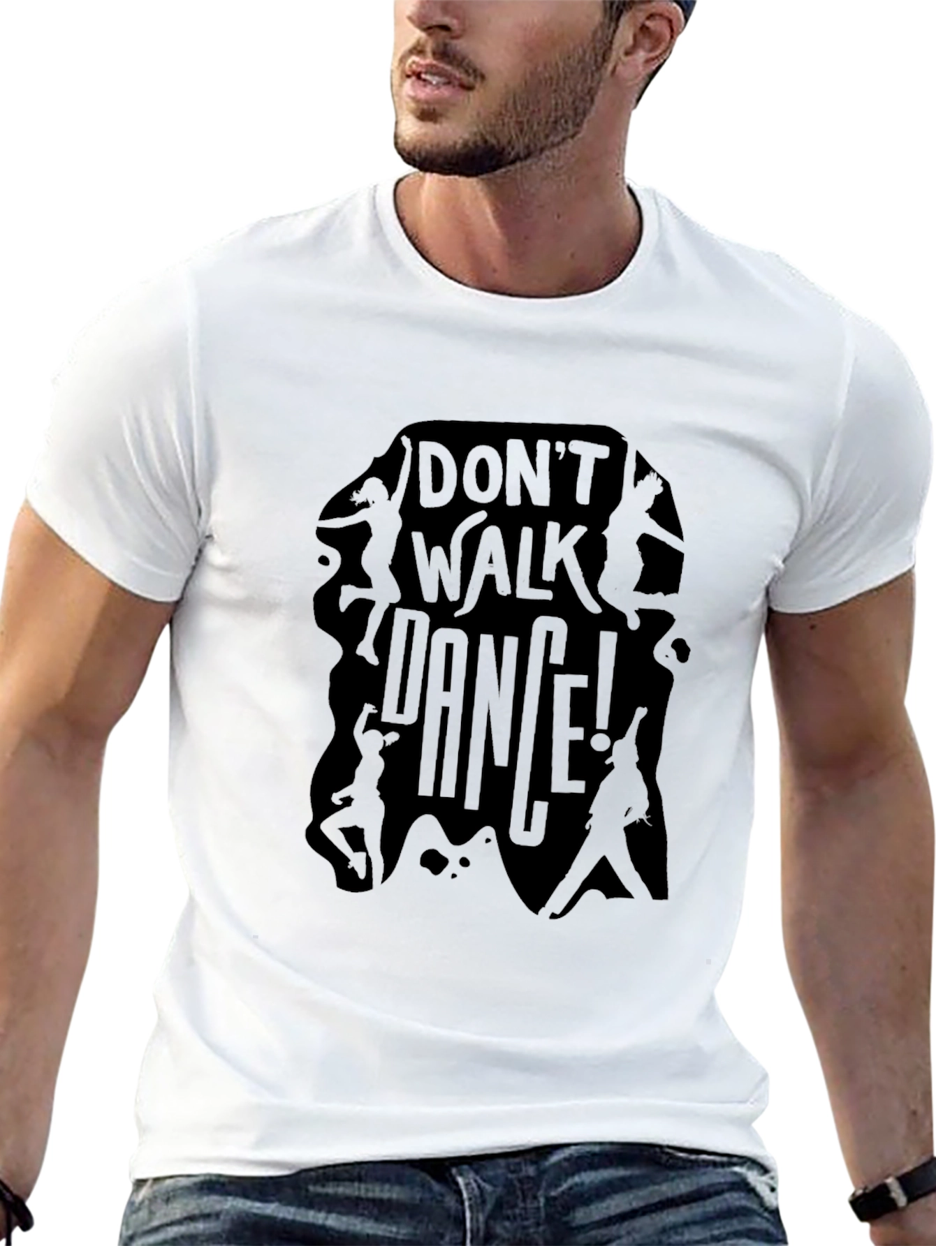 Dont Walk Dance! Graphic Print Black T-Shirt