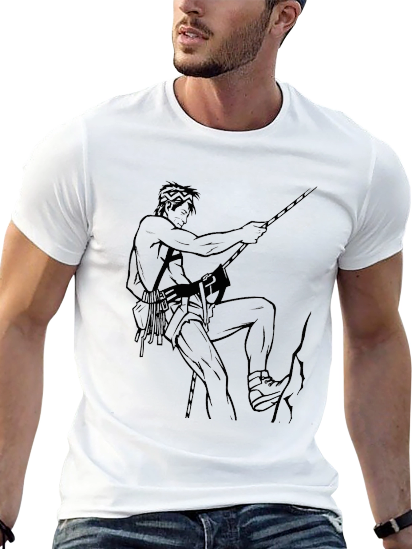 Climbing Man Graphic Tee - Black T-Shirt