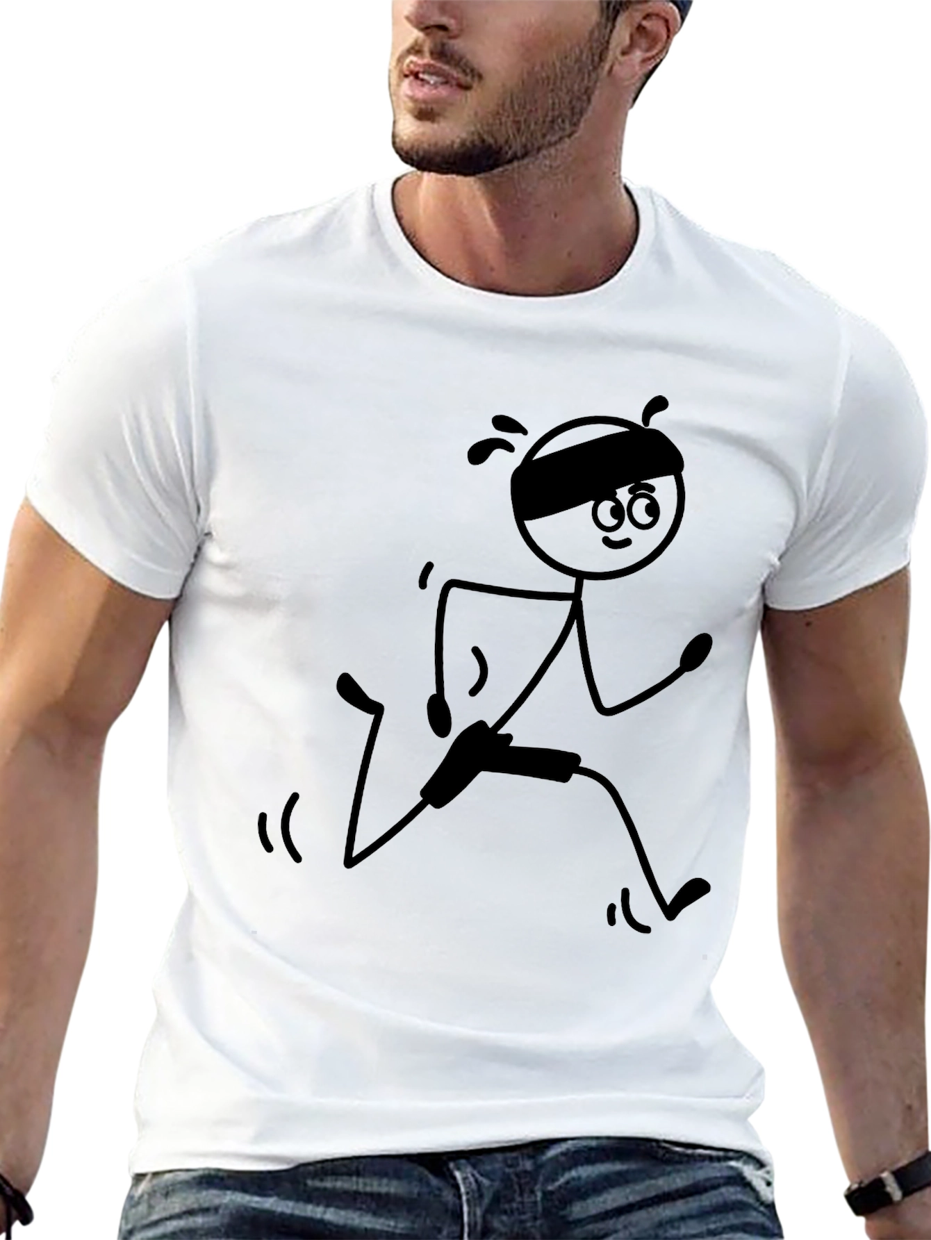 Funny Stick Figure Running T-Shirt