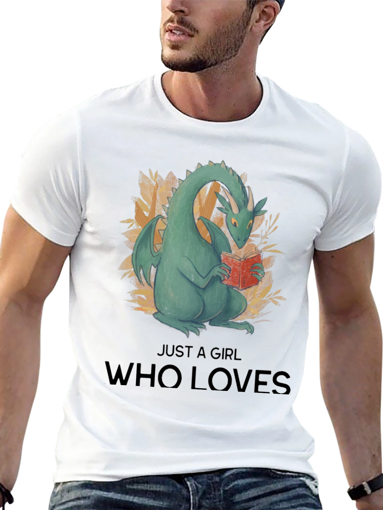 Dragon Reading Book Graphic T-Shirt