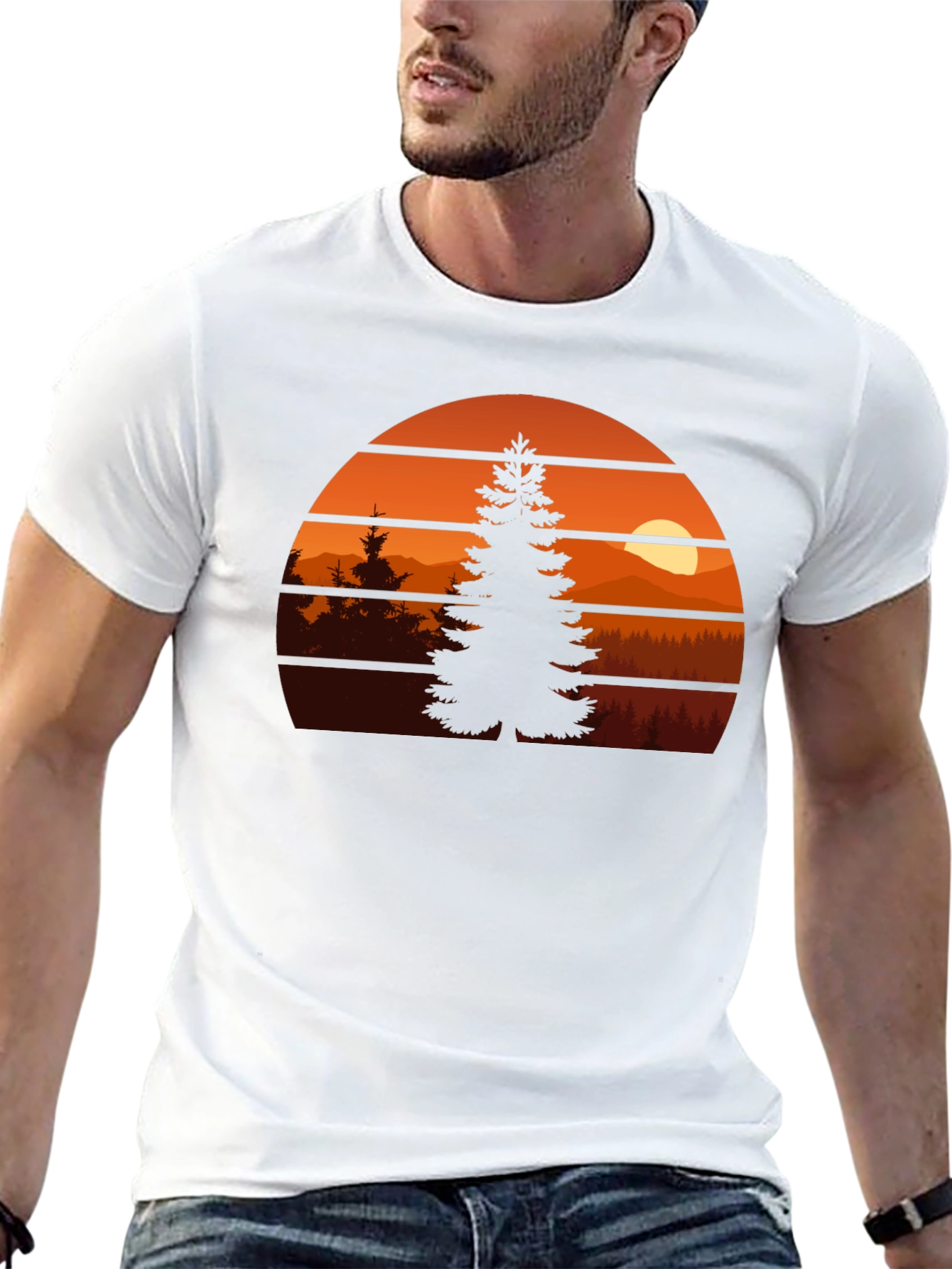 Nature Sunset Graphic Tee - Unisex Black T-Shirt