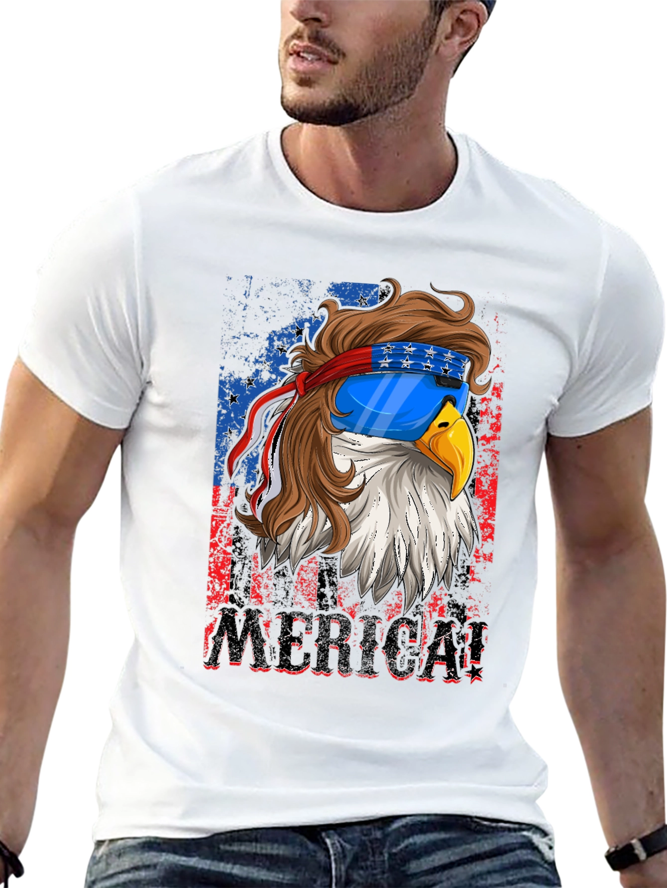 Patriotic Eagle Graphic T-Shirt