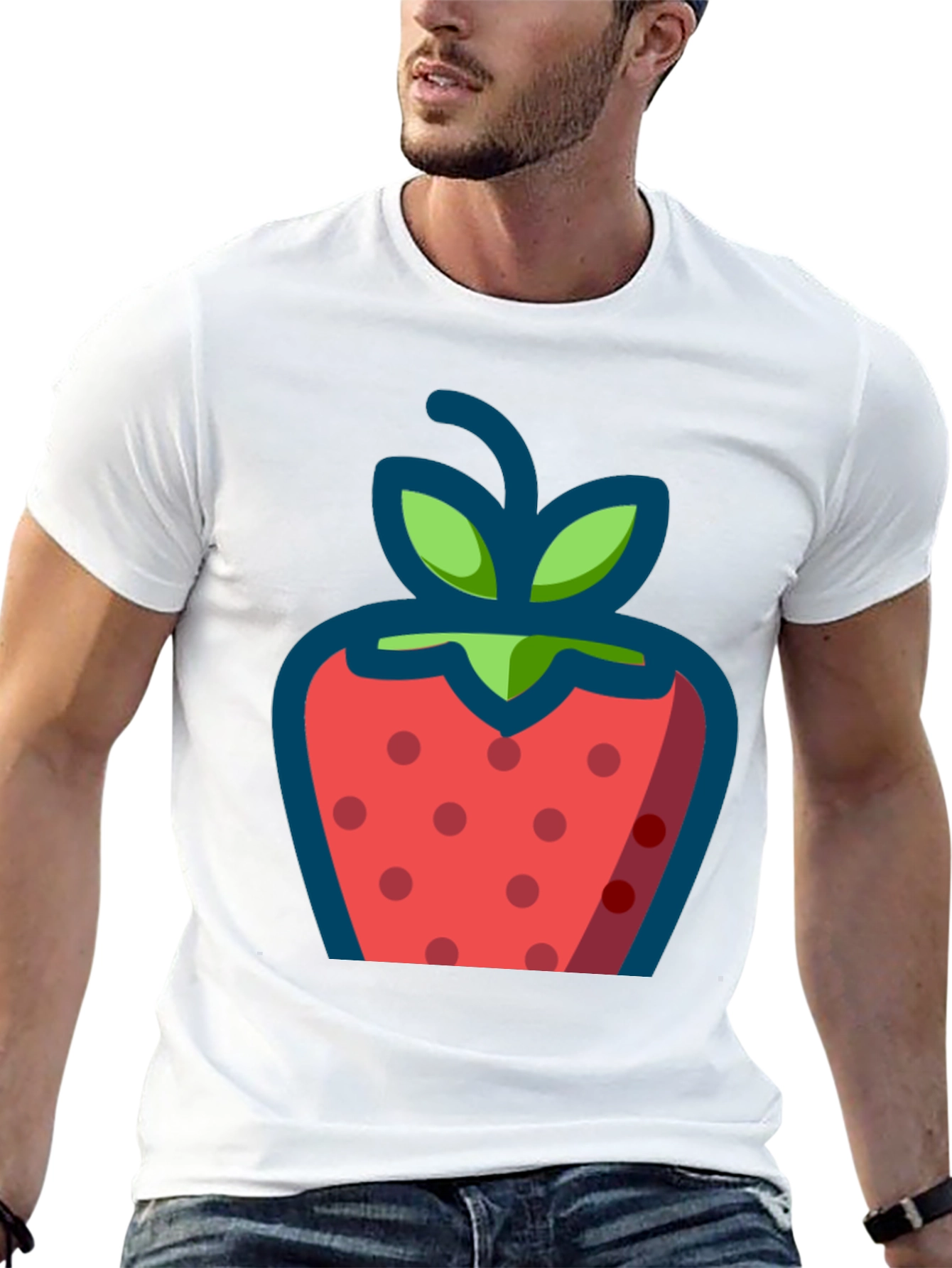 Strawberry Graphic Black T-Shirt - Casual Style