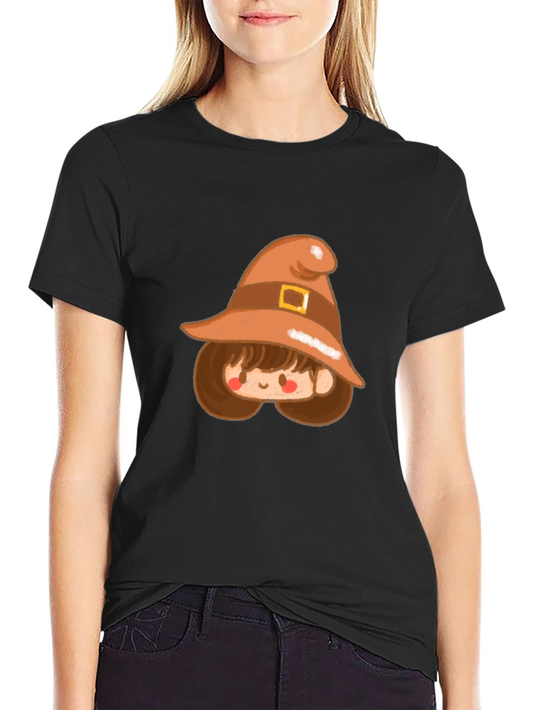 Whimsical Witch Cartoon Tee