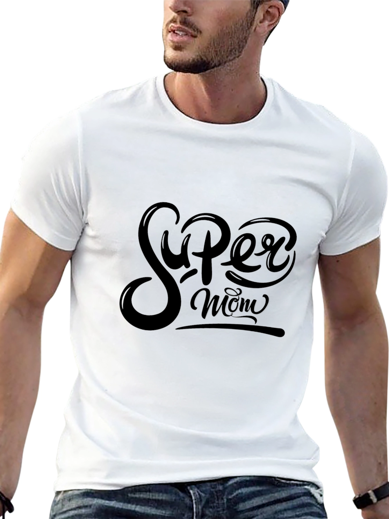 Super Mom Graphic Tee - Stylish Black T-Shirt