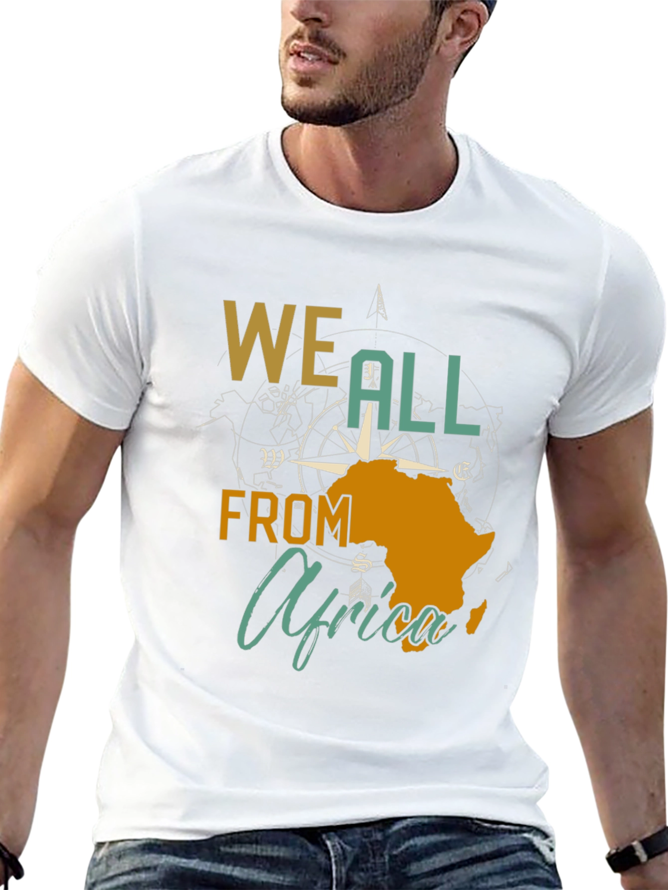 We All From Africa Compass Graphic T-Shirt