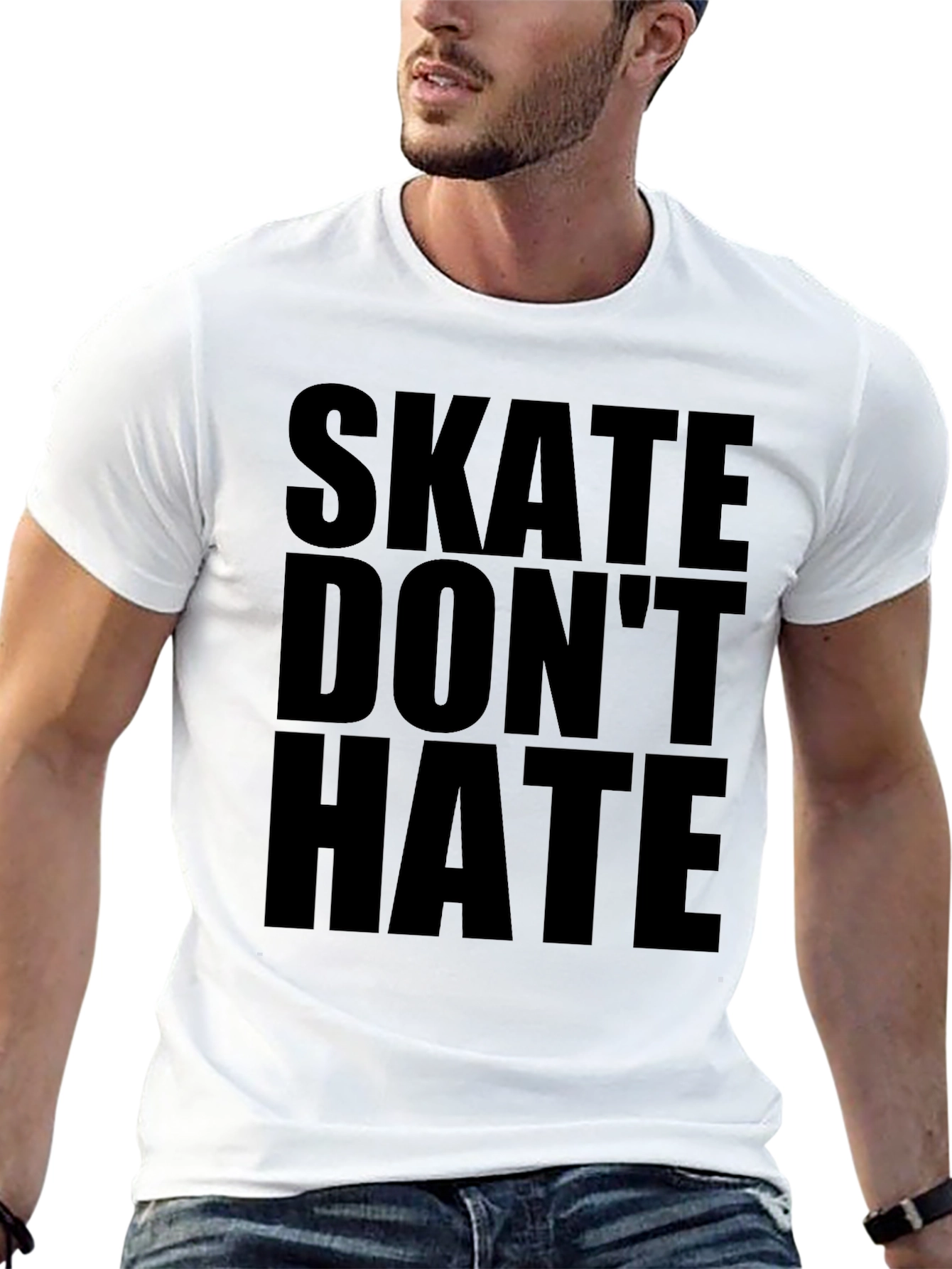 Skate Dont Hate Graphic Tee - Bold Statement T-Shirt