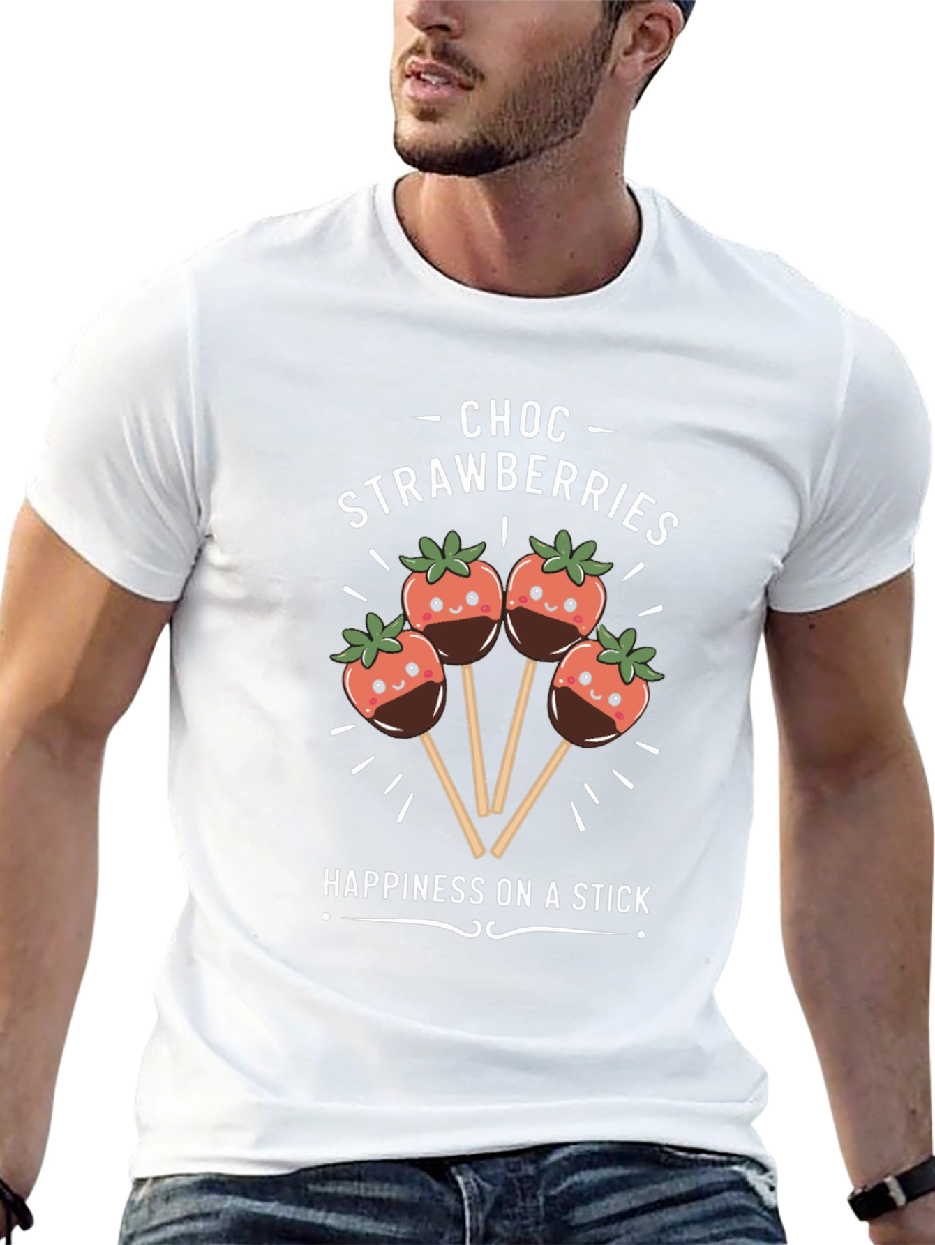 Choc Strawberries T-Shirt - Happiness on a Stick!