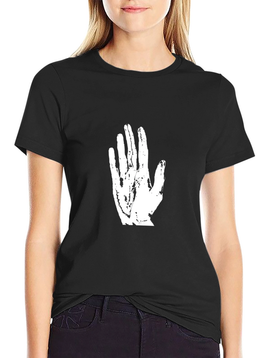 Black Handprint Graphic Tee - Unique Artistic Design