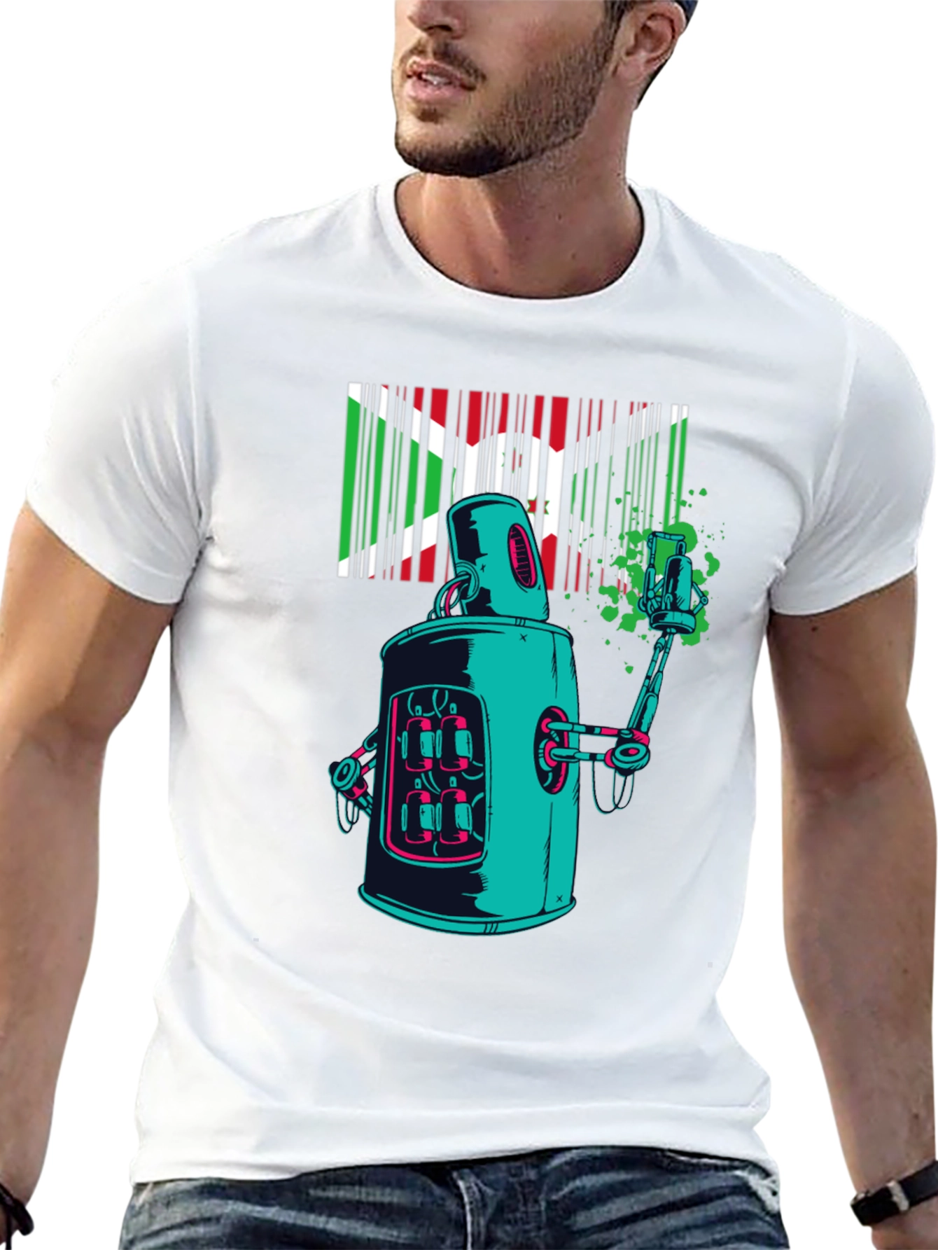 Robot Art T-Shirt - Unique Graphic Tee