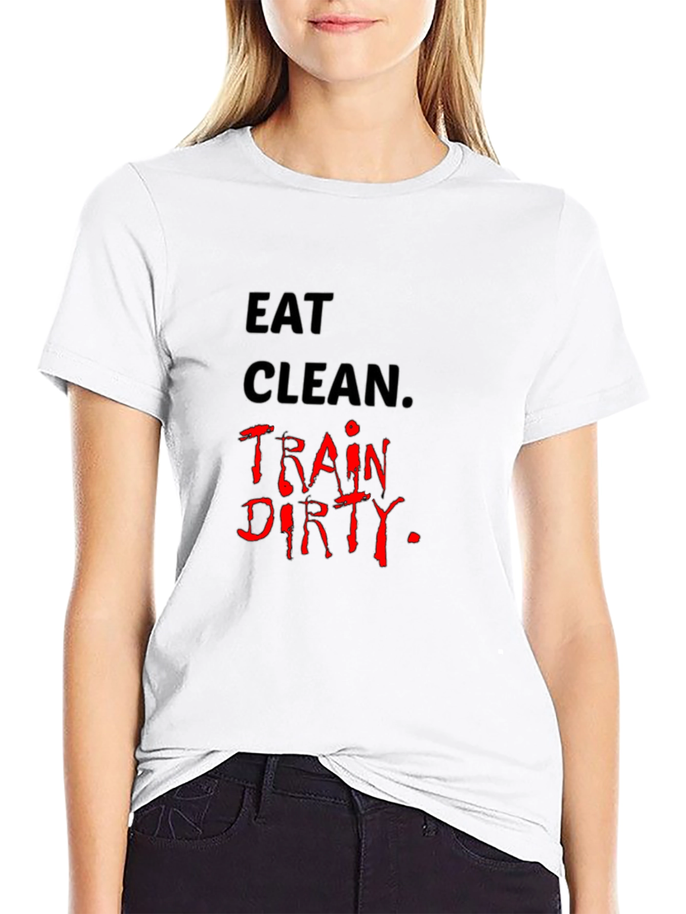 Eat Clean Train Dirty Black Graphic Tee