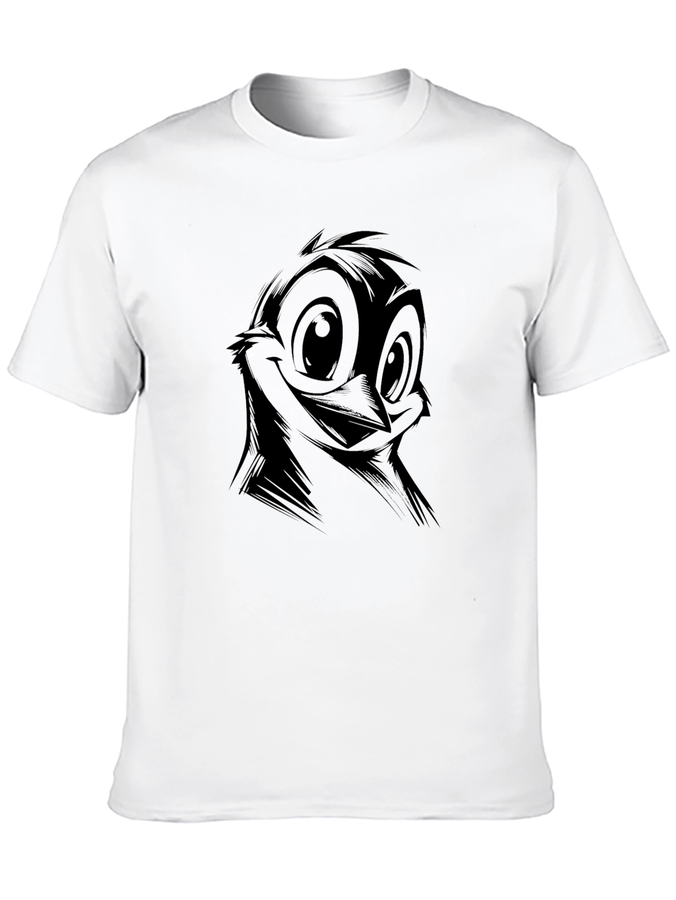 Cartoon Bird Graphic Print Black T-Shirt