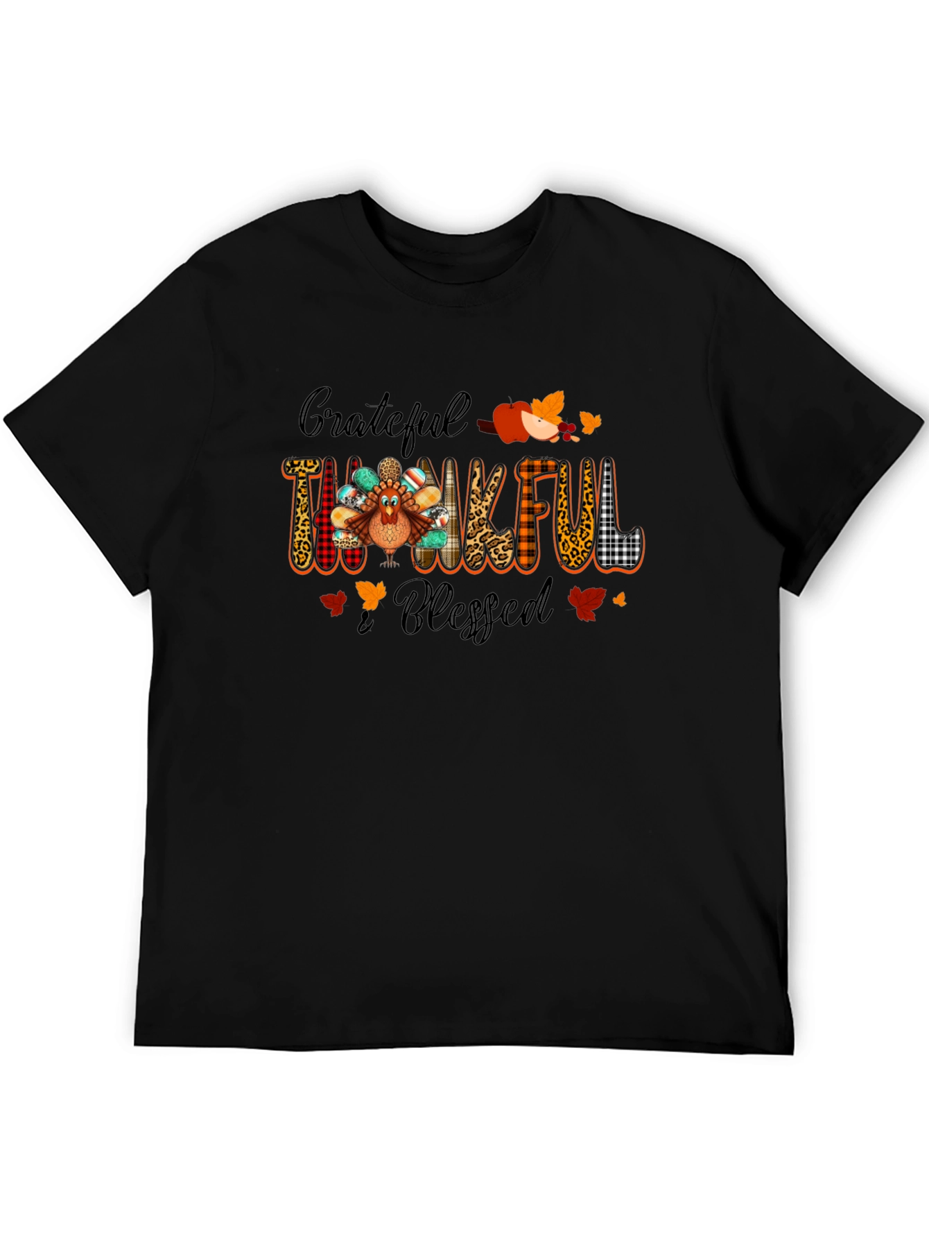 Grateful Thankful Blessed Thanksgiving Tee