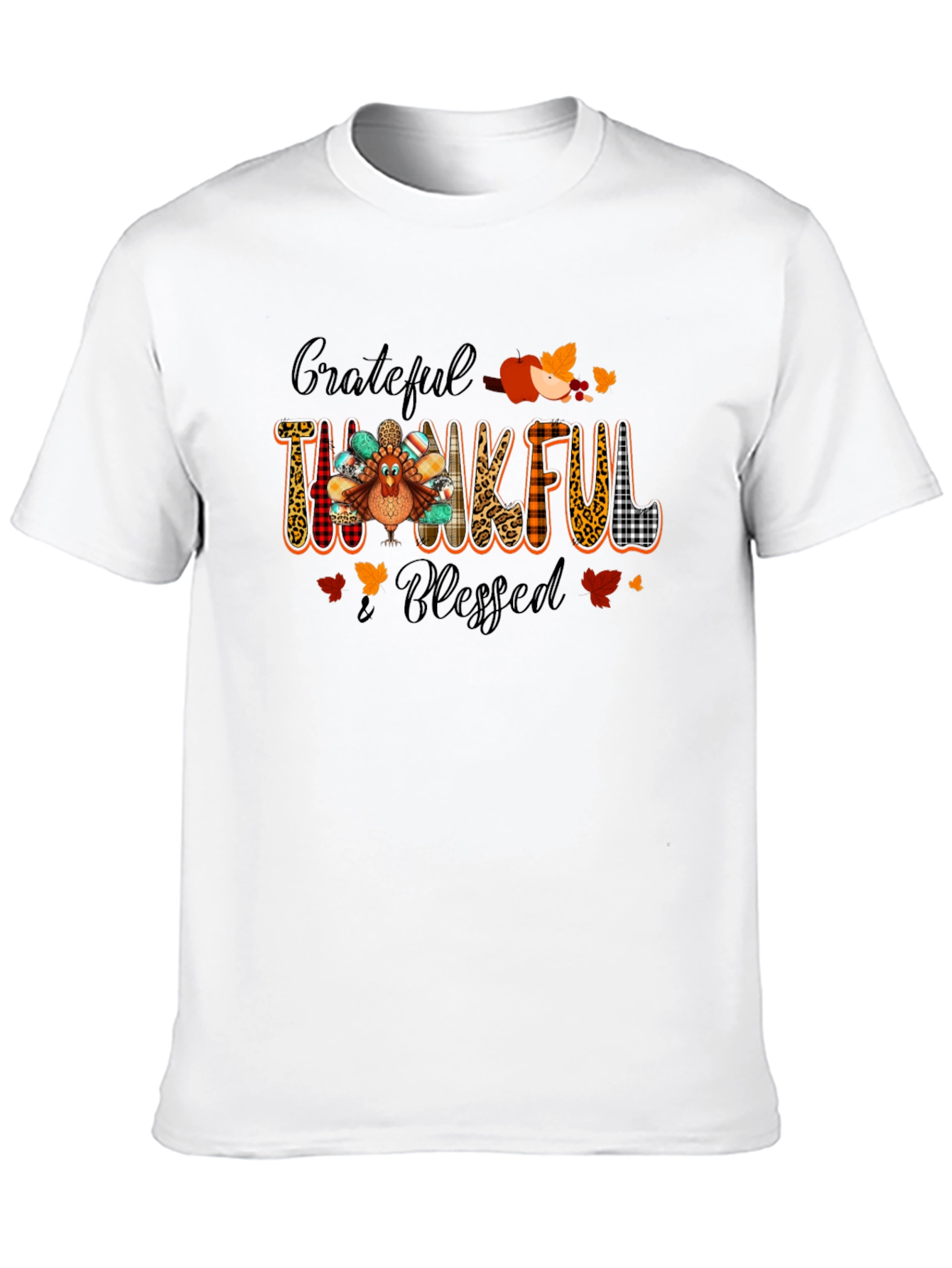 Grateful Thankful Blessed Thanksgiving Tee