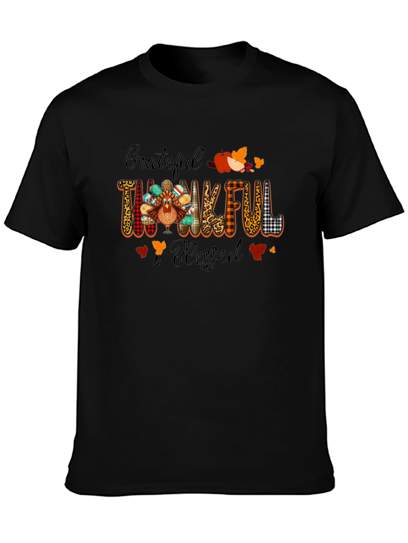 Grateful Thankful Blessed Thanksgiving Tee