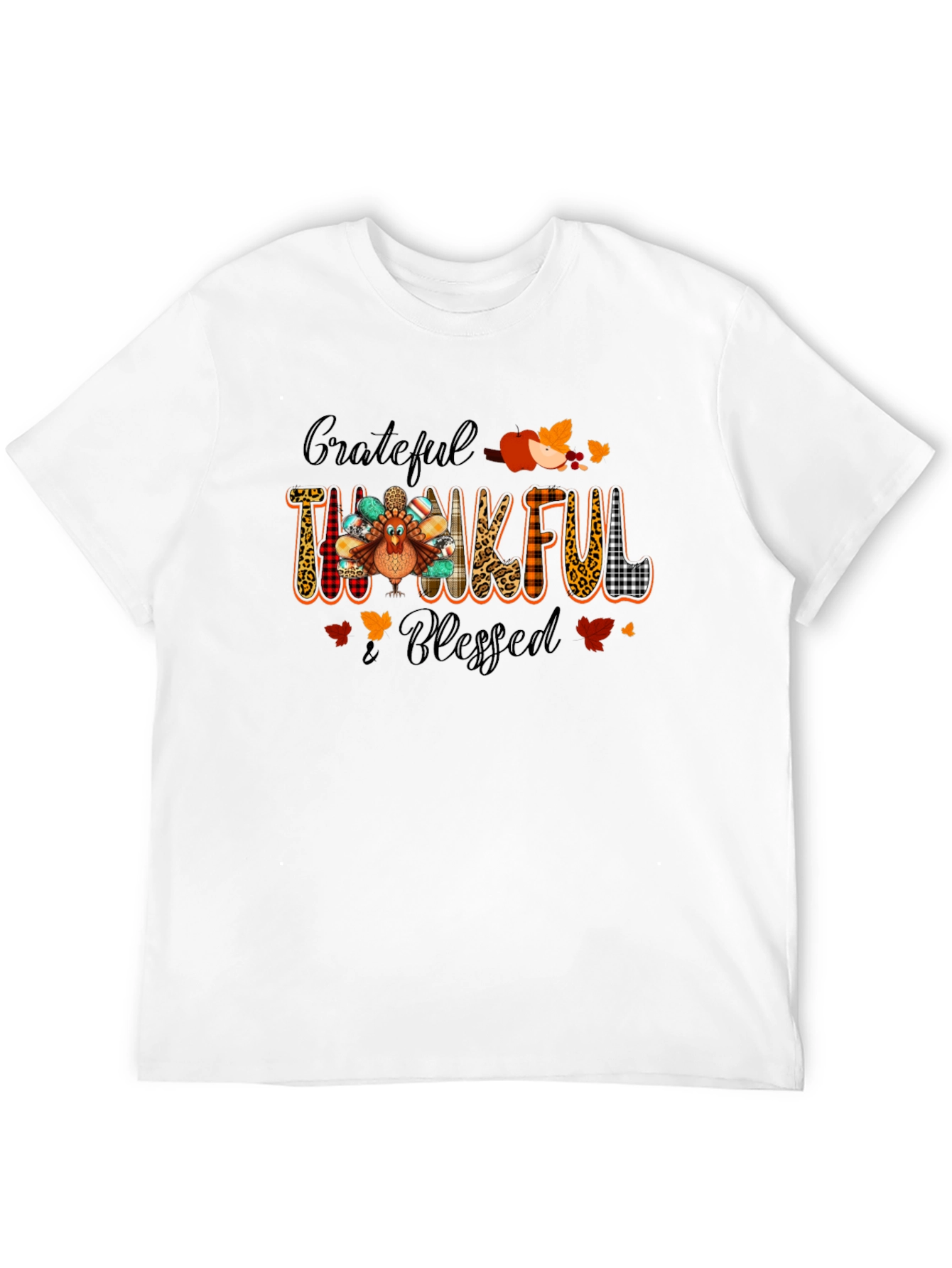 Grateful Thankful Blessed Thanksgiving Tee