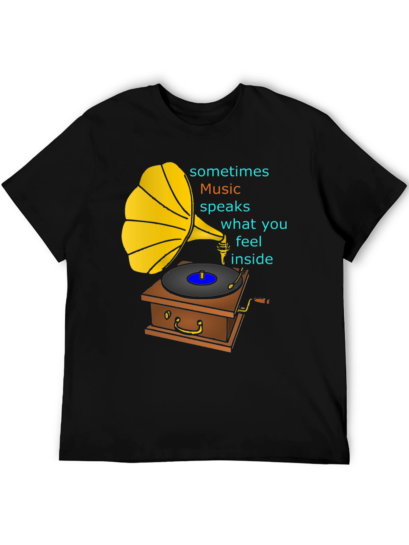 Retro Music T-Shirt - Gramophone Graphic Tee