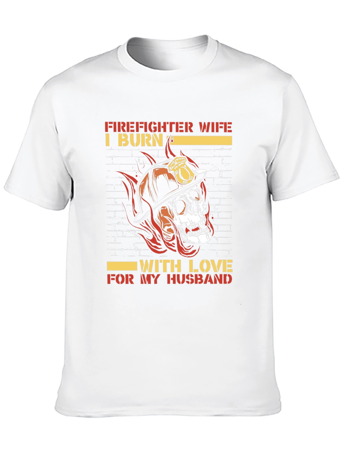 Firefighter Wife Skull Graphic Tee - Husband Love