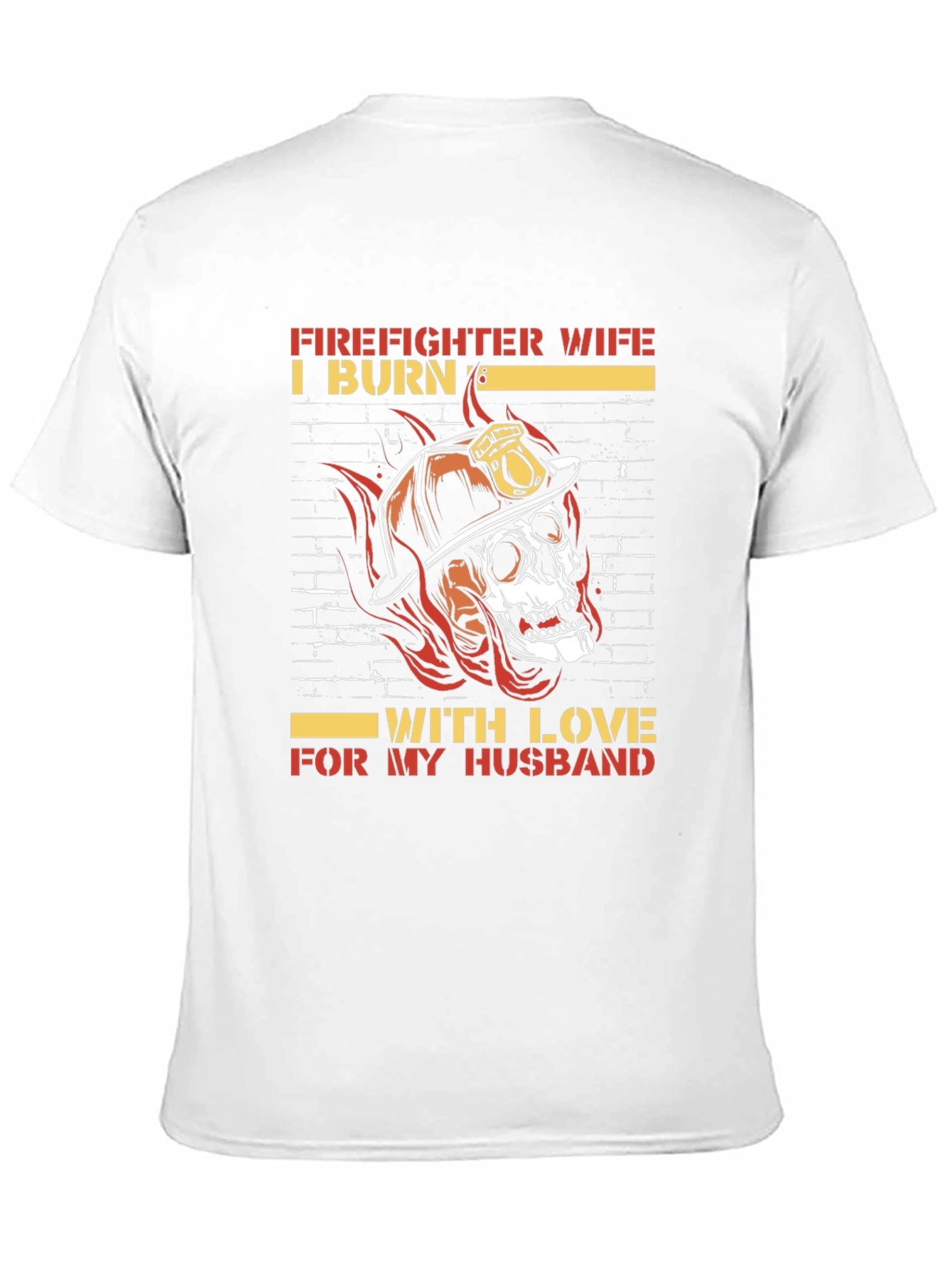 Firefighter Wife Skull Graphic Tee - Husband Love