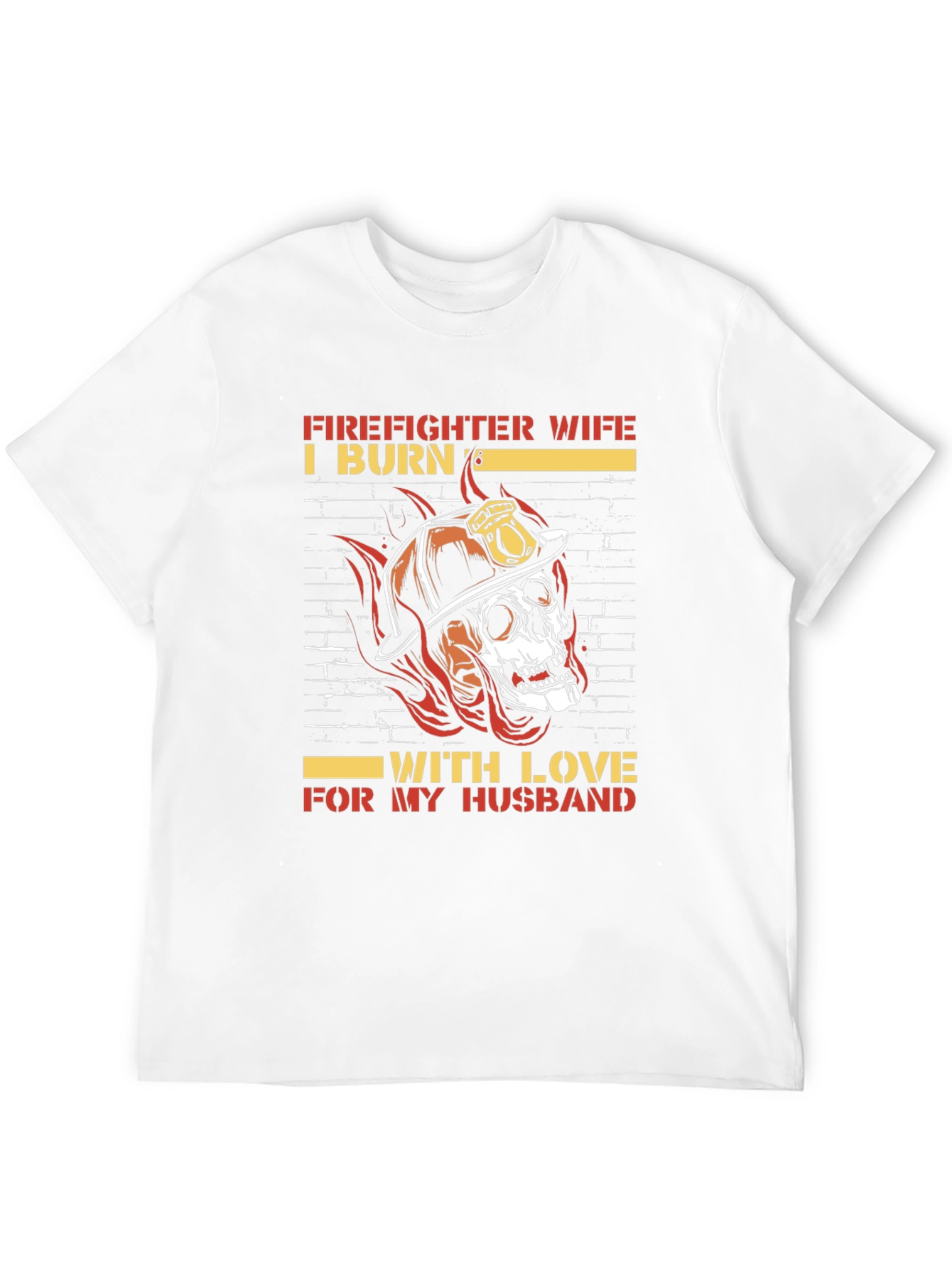 Firefighter Wife Skull Graphic Tee - Husband Love