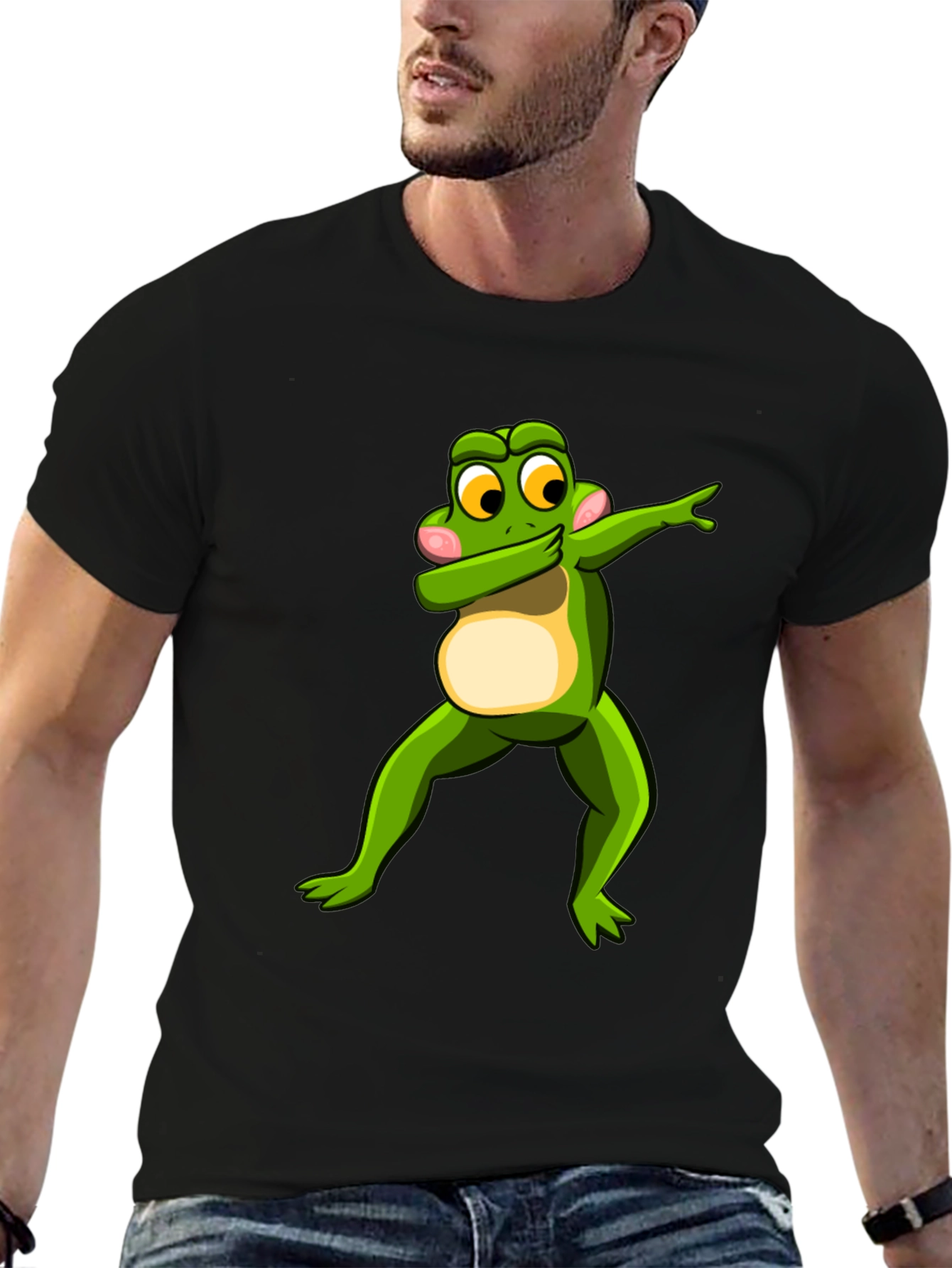 Dabbing Frog Graphic Tee - Mens Black T-Shirt