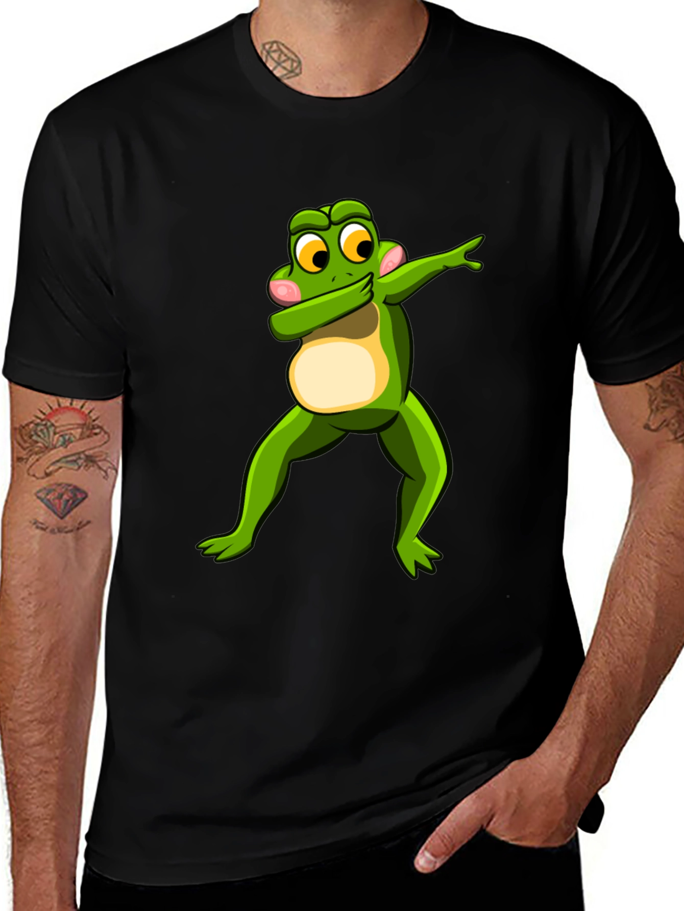 Dabbing Frog Graphic Tee - Mens Black T-Shirt