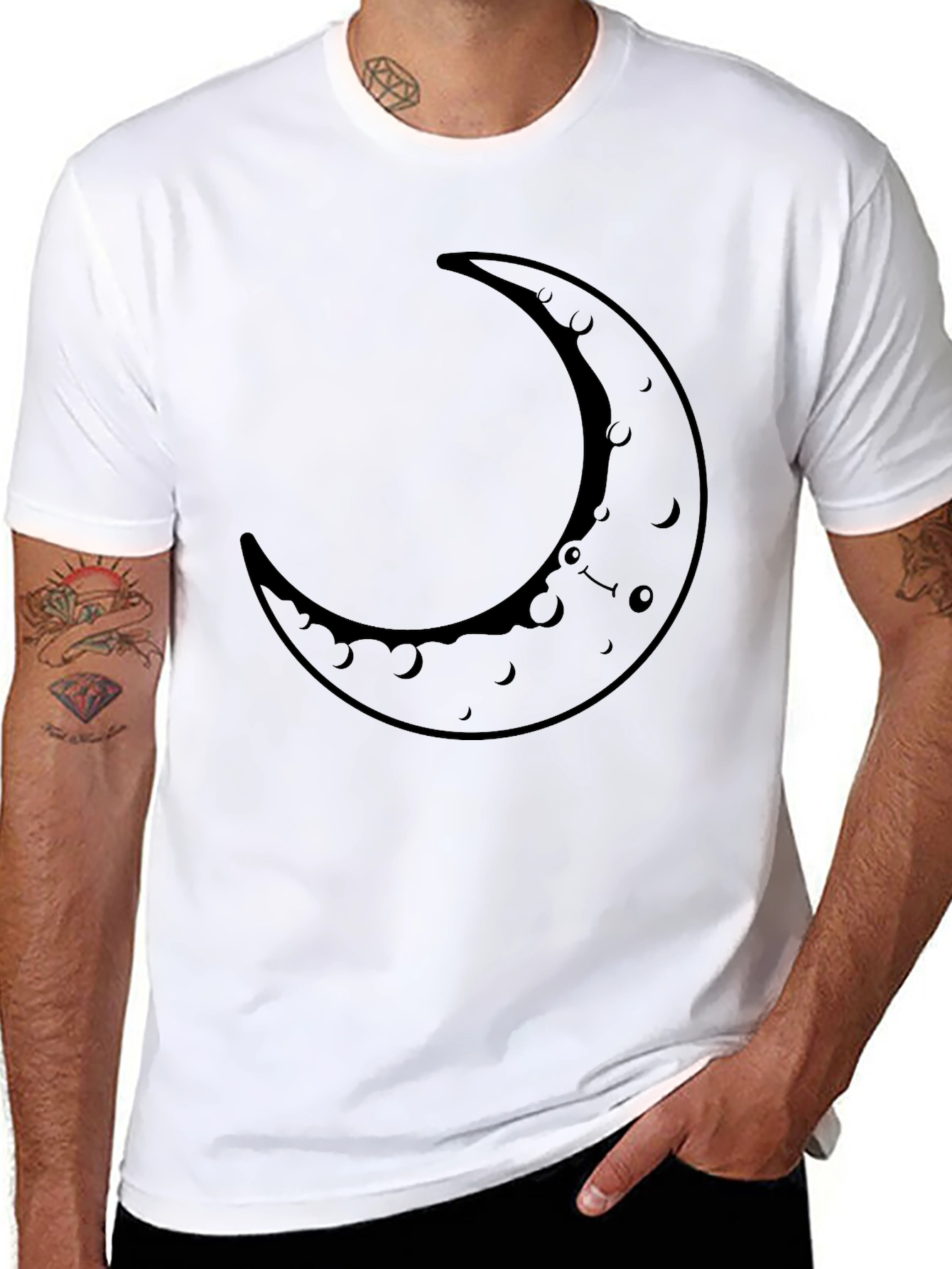 Crescent Moon Graphic Tee - Casual Comfort