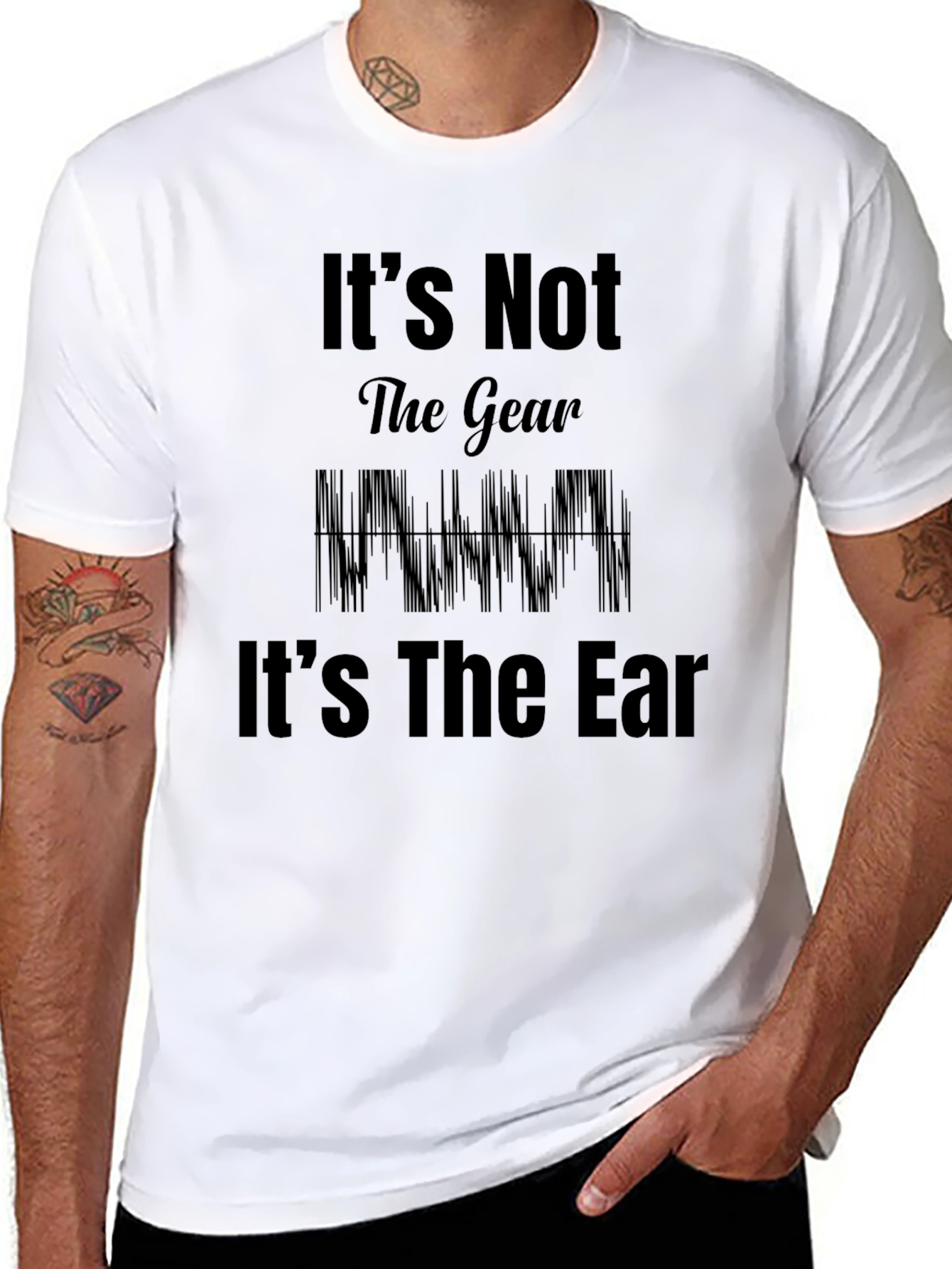 Its Not the Gear Its The Ear Black T-Shirt