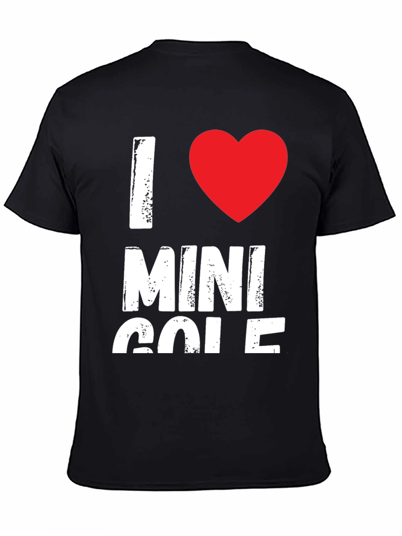 I Love Mini Golf Black Graphic T-Shirt