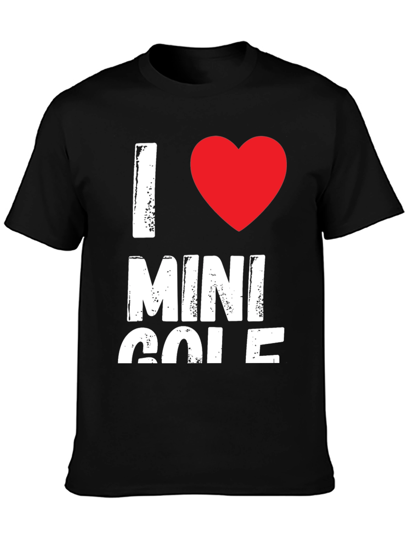 I Love Mini Golf Black Graphic T-Shirt
