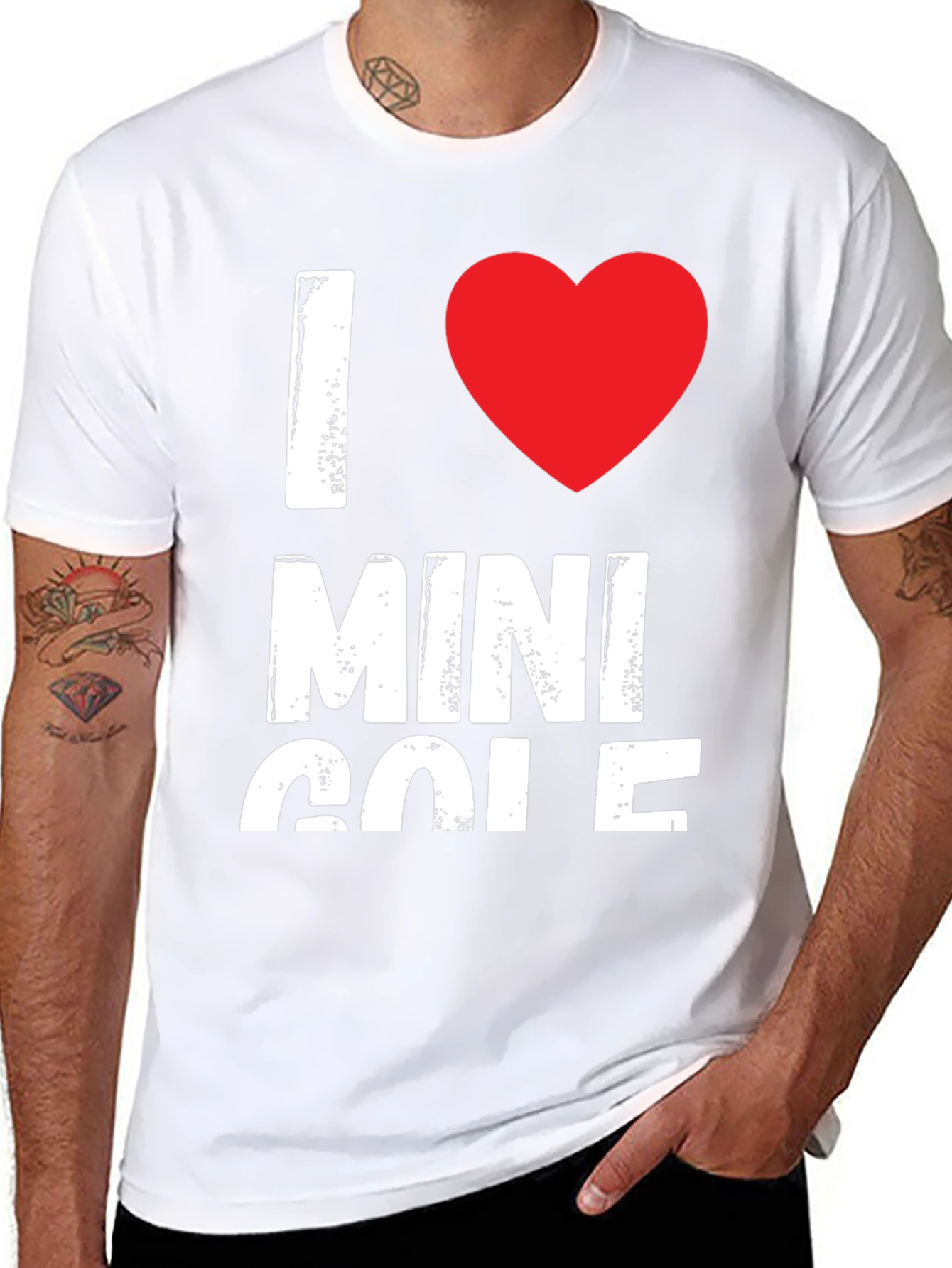 I Love Mini Golf Black Graphic T-Shirt
