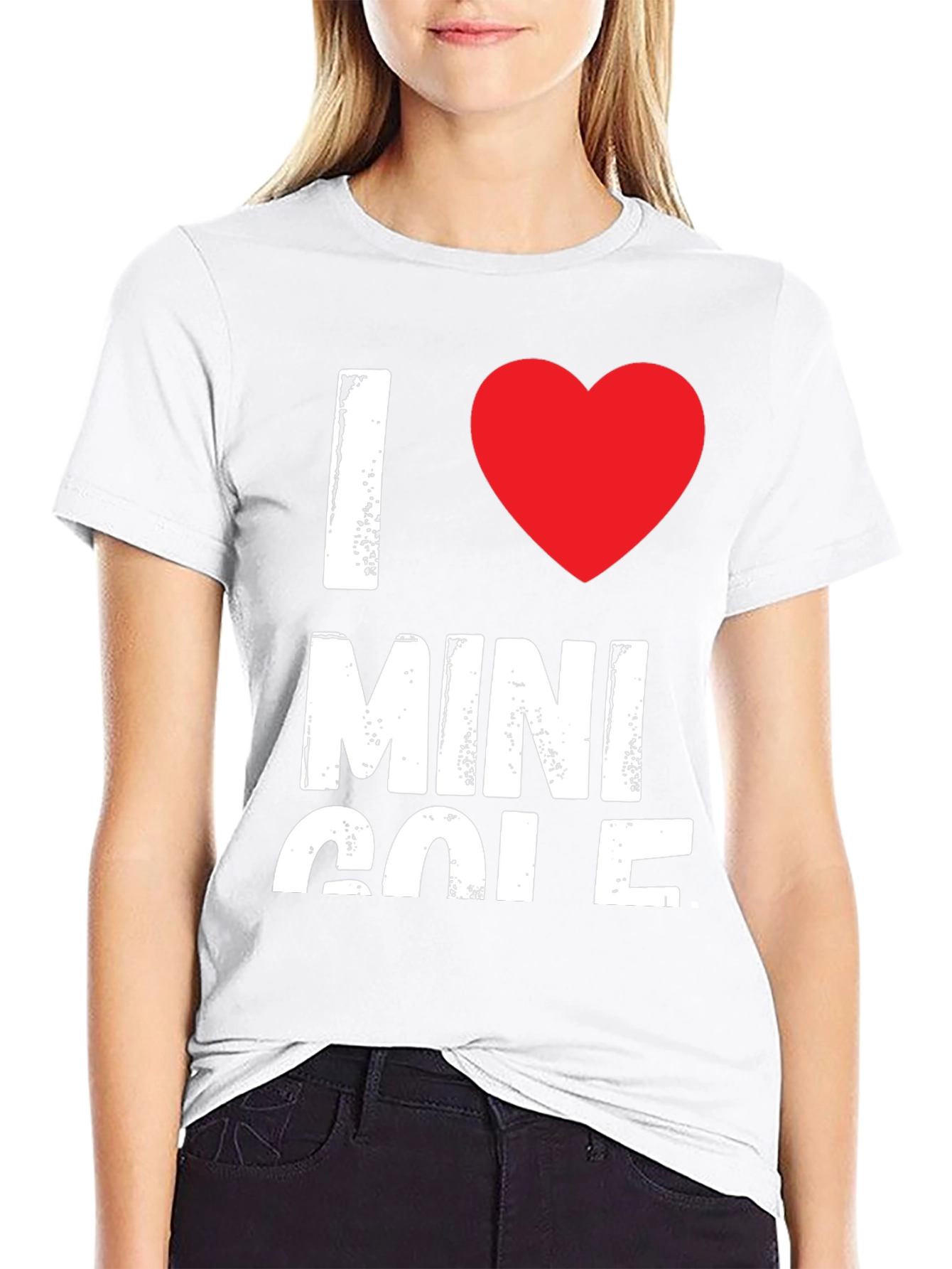 I Love Mini Golf Black Graphic T-Shirt
