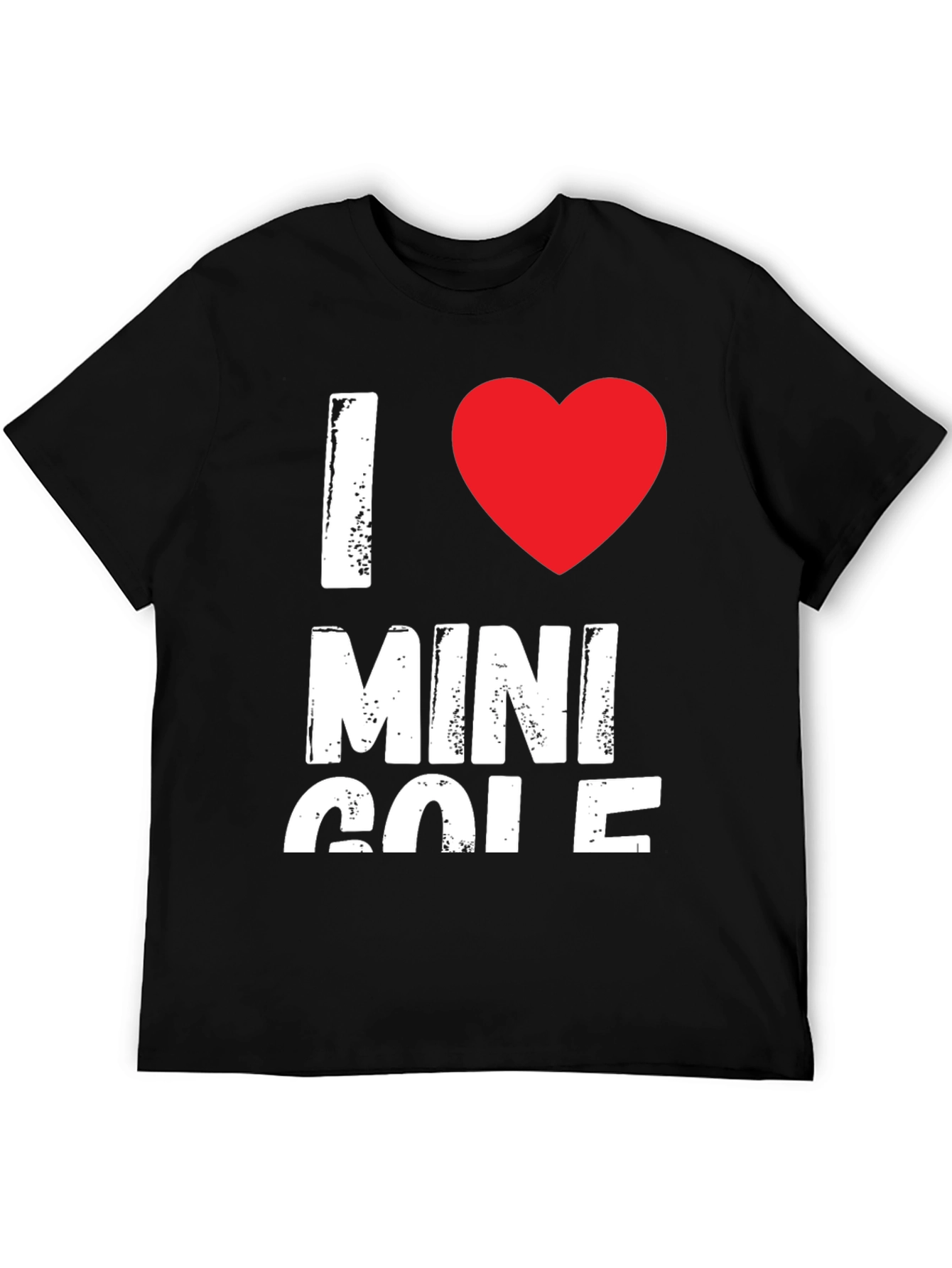 I Love Mini Golf Black Graphic T-Shirt