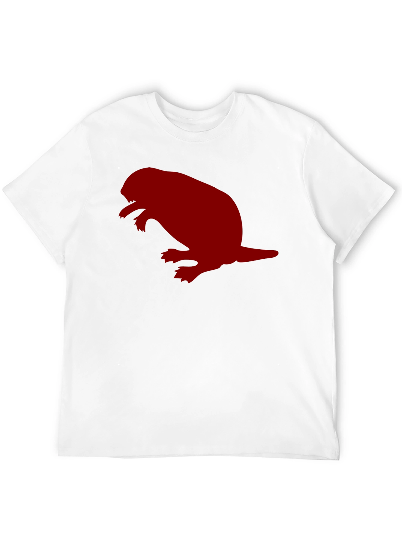 Black T-Shirt with Red Beaver Silhouette