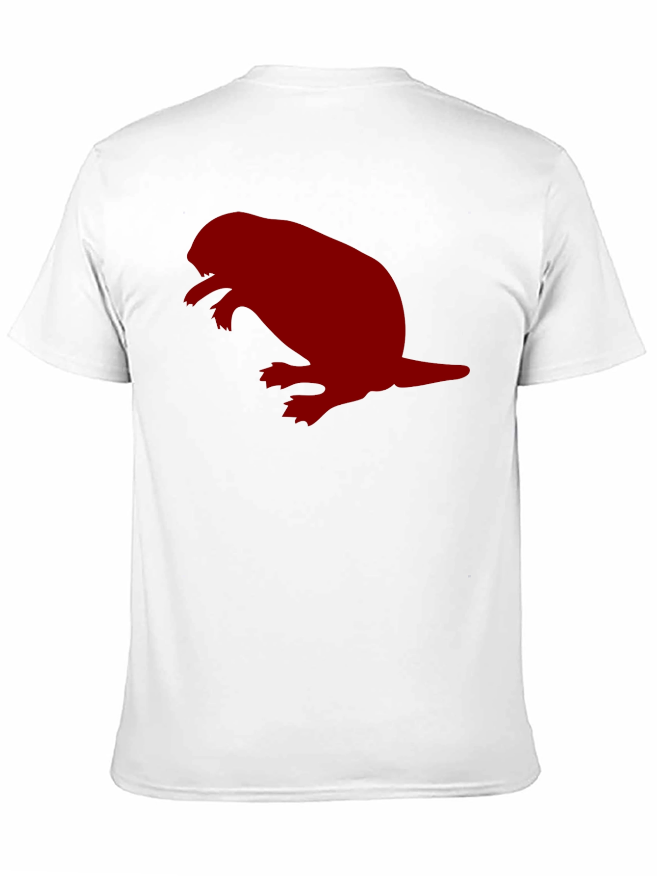 Black T-Shirt with Red Beaver Silhouette