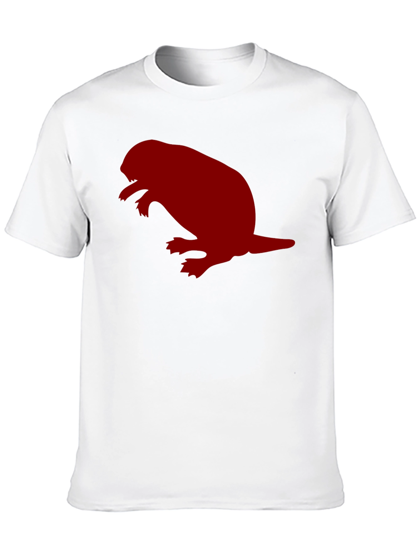 Black T-Shirt with Red Beaver Silhouette