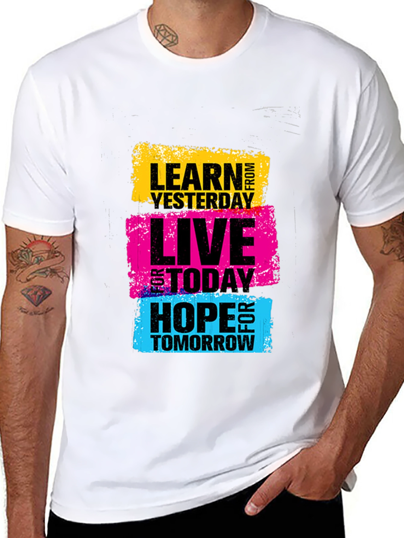 Motivational Graphic Tee - Learn Live Hope