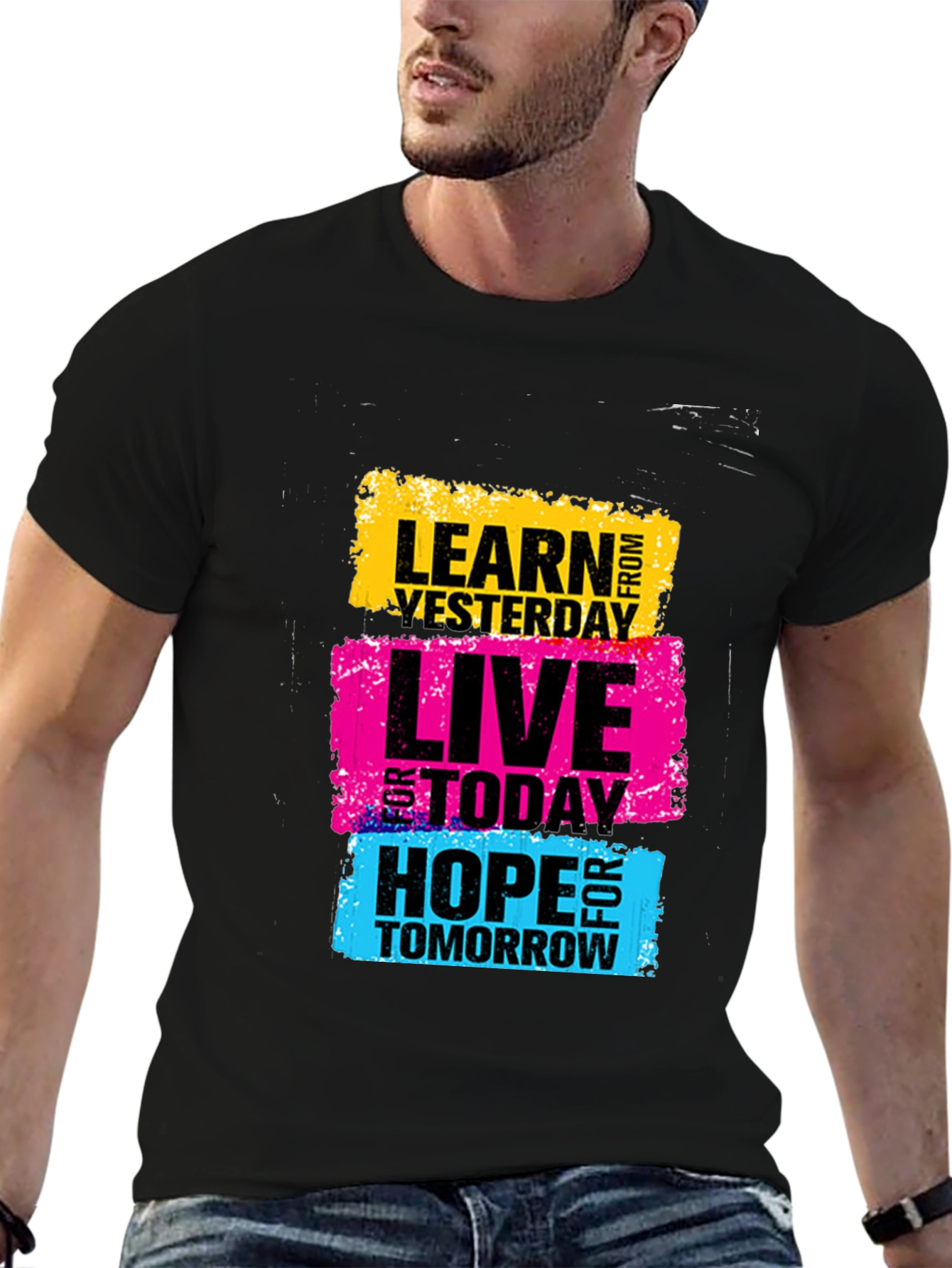 Motivational Graphic Tee - Learn Live Hope