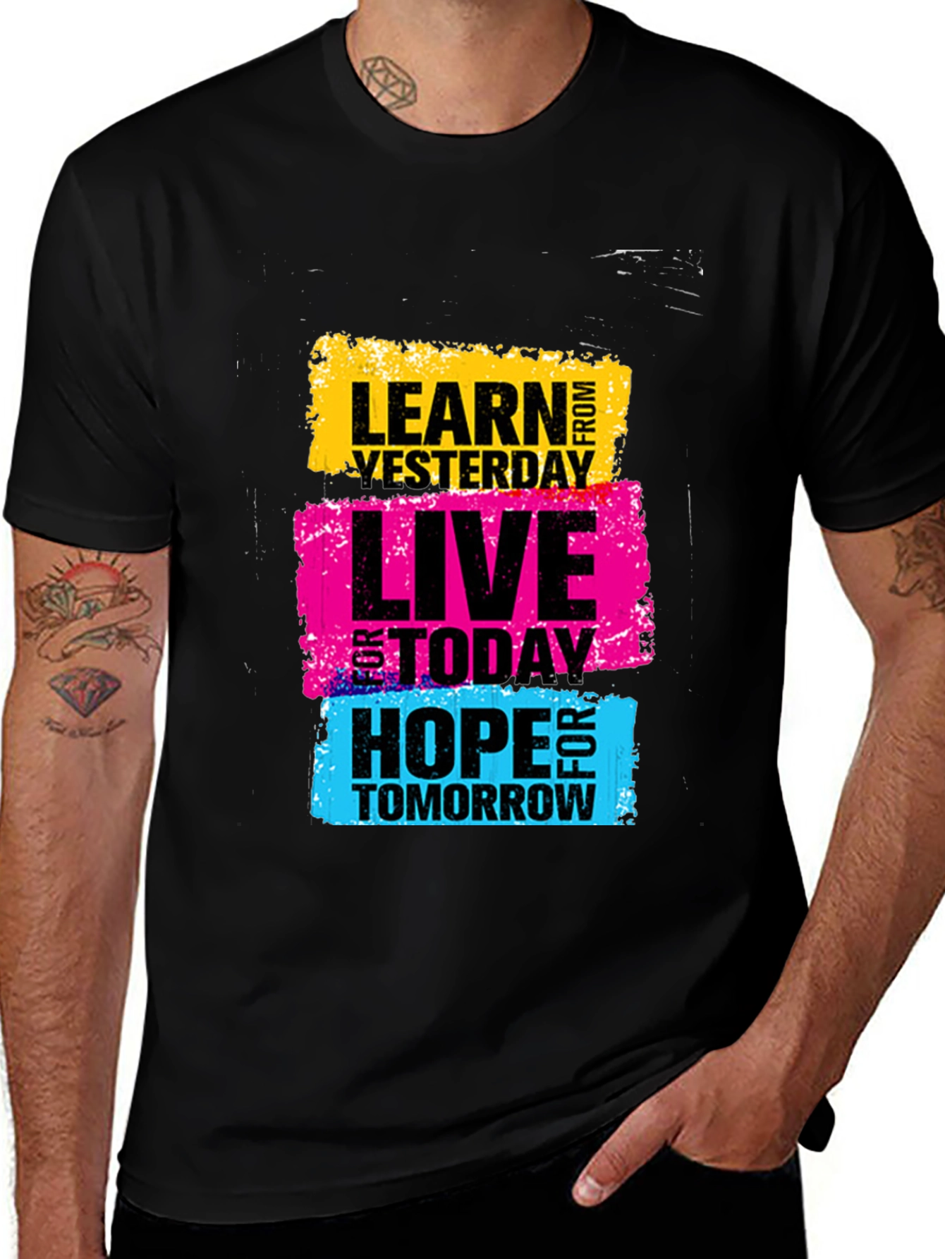 Motivational Graphic Tee - Learn Live Hope