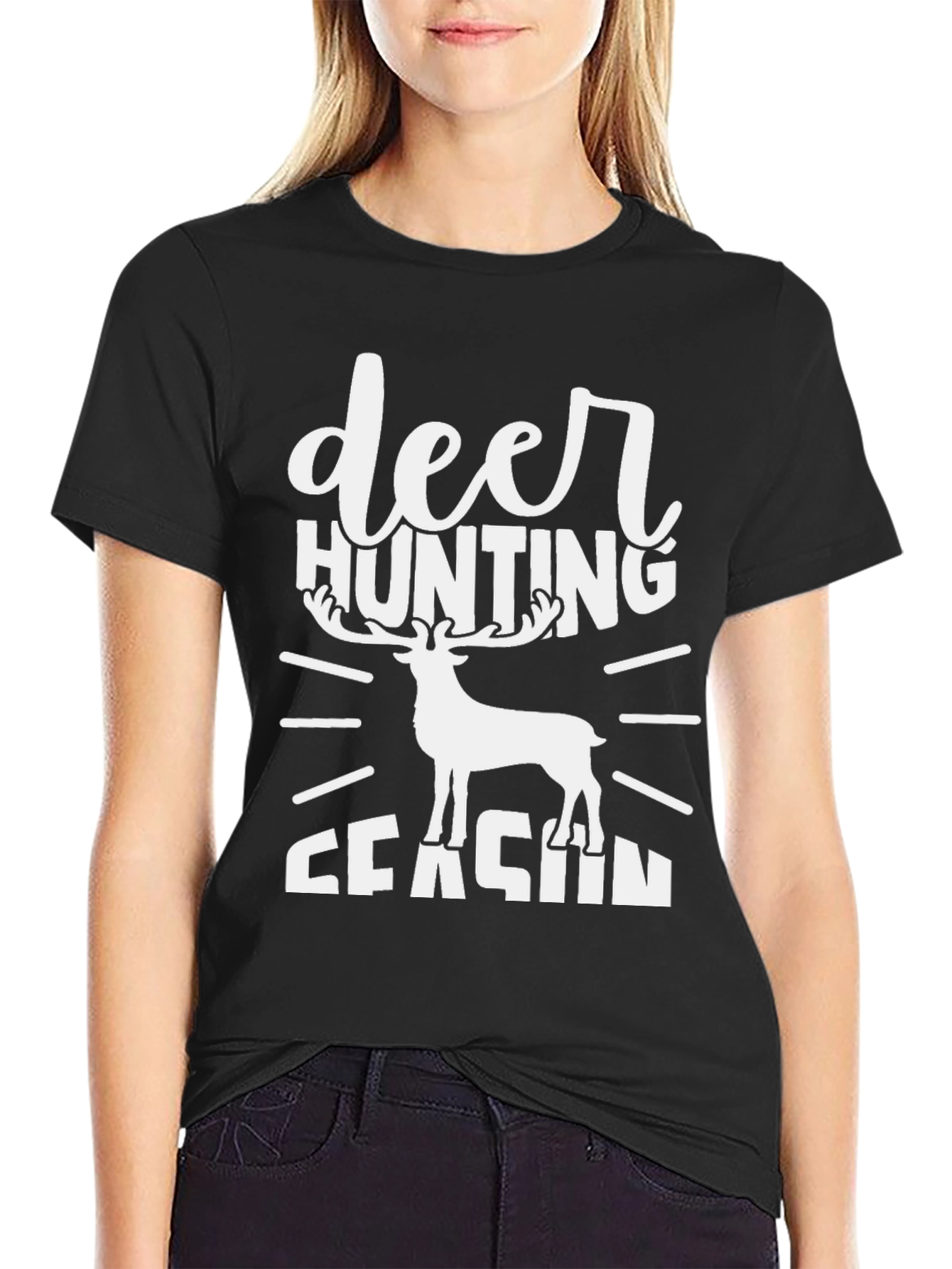 Deer Hunting Season Black T-Shirt