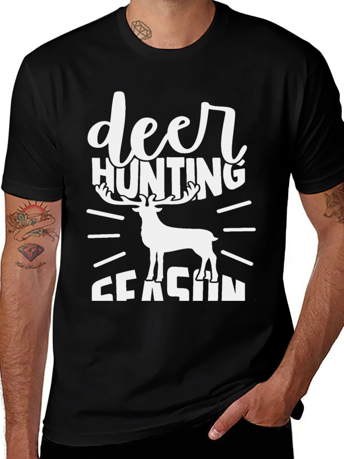 Deer Hunting Season Black T-Shirt