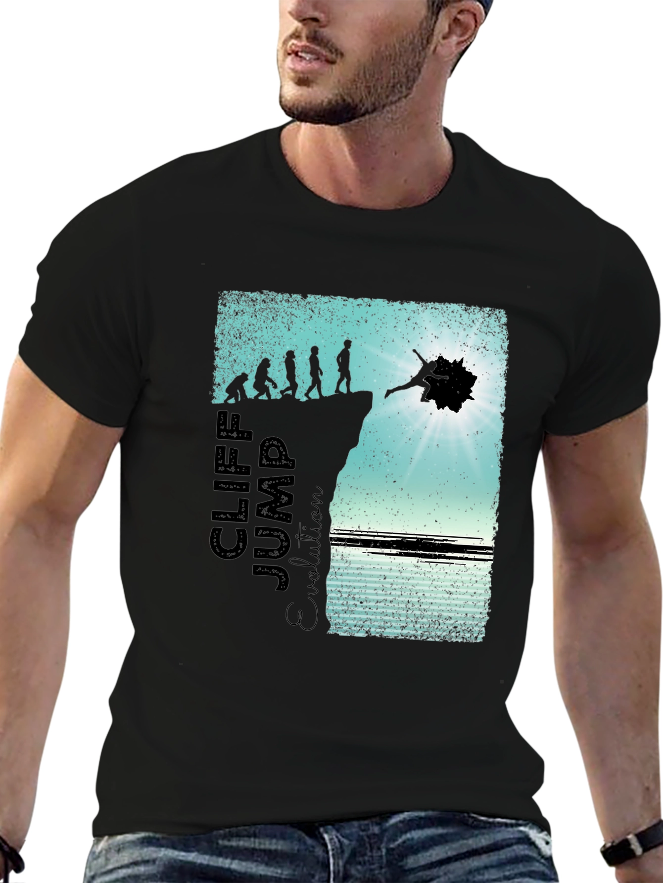 Cliff Jump Evolution Graphic T-Shirt
